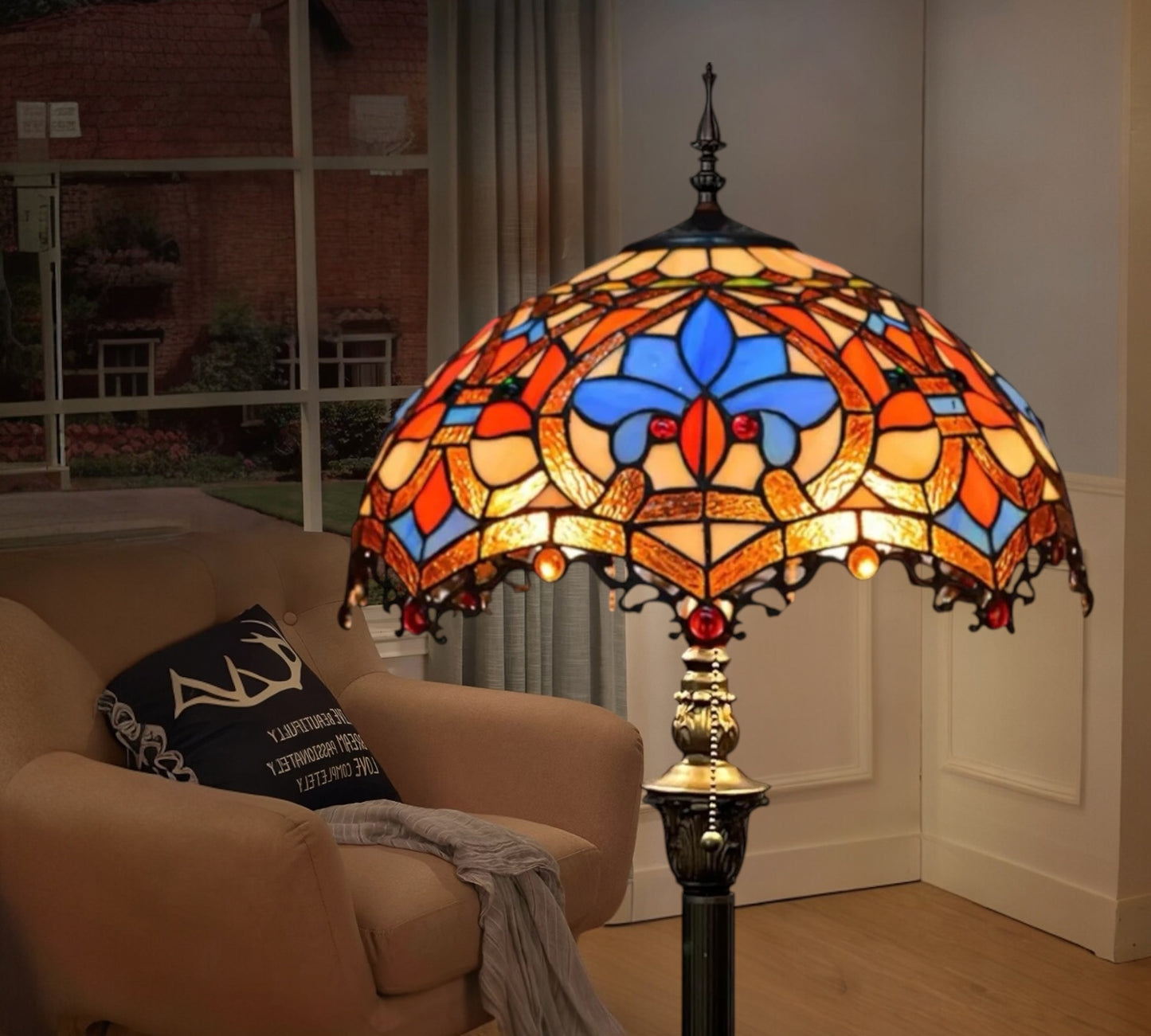CDH Tiffany Floor Lamp (18006) 16" 40CM Shade