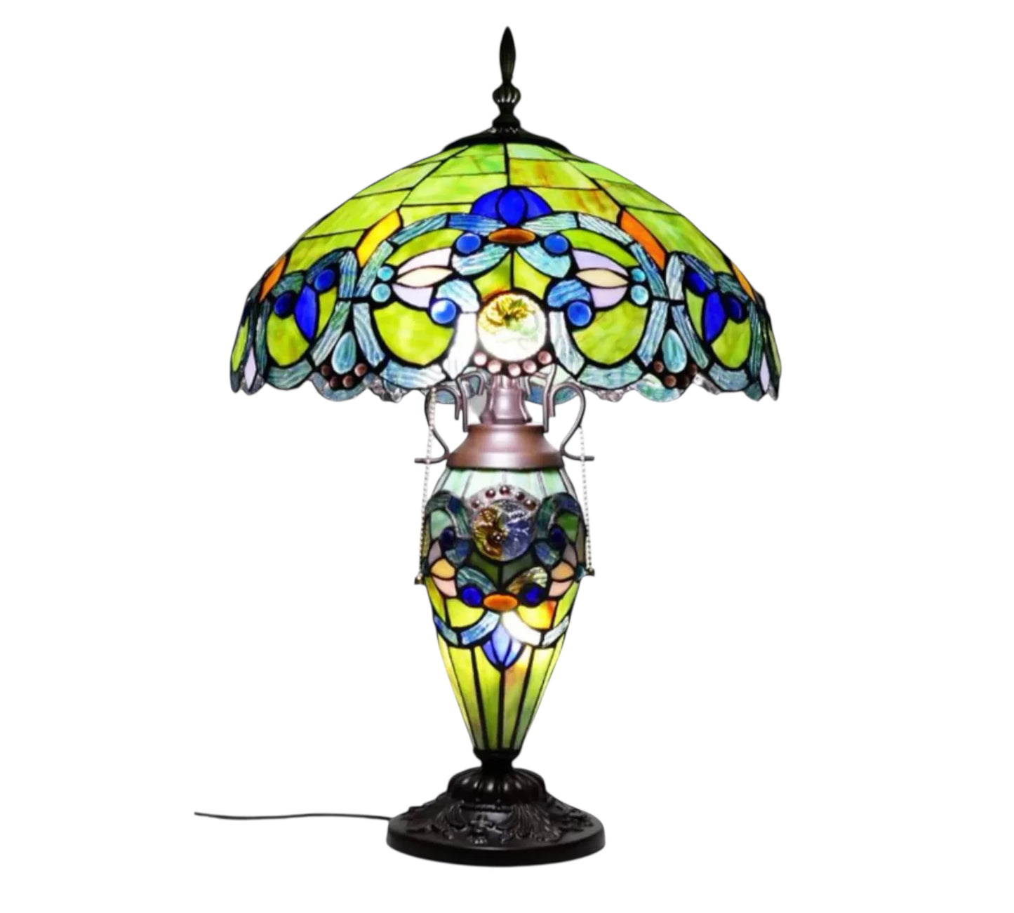CDH 18" XLARGE Tiffany Mother-Daughter Vase Lamp 40cm Shade (15066)