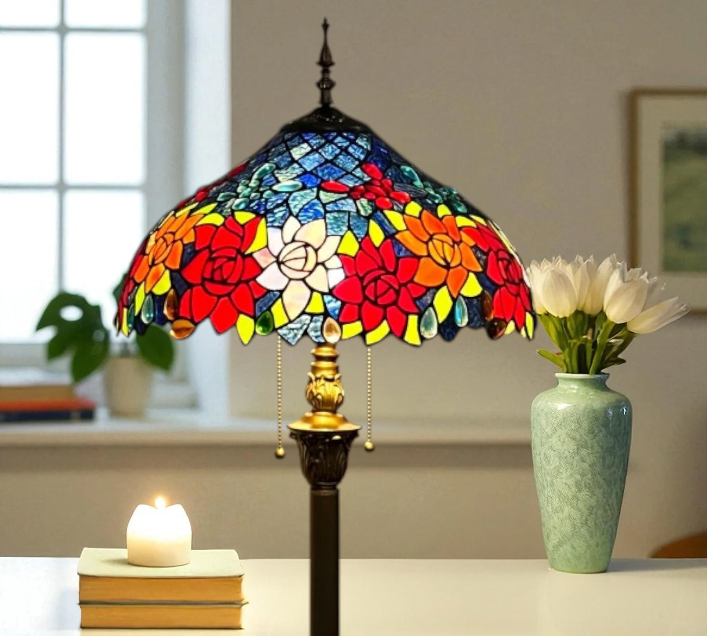 CDH Tiffany Floor Lamp (16110) 16" 40CM Shade