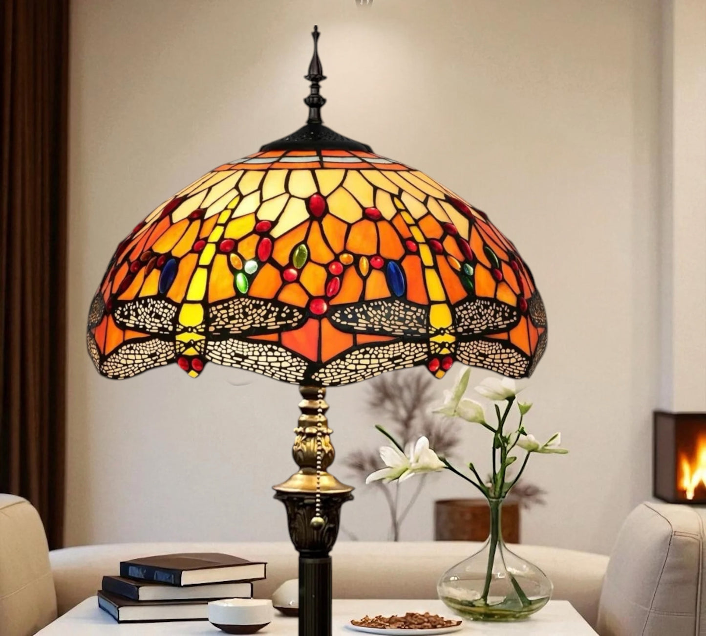 CDH Tiffany Floor Lamp (16035T) 16" 40CM Shade