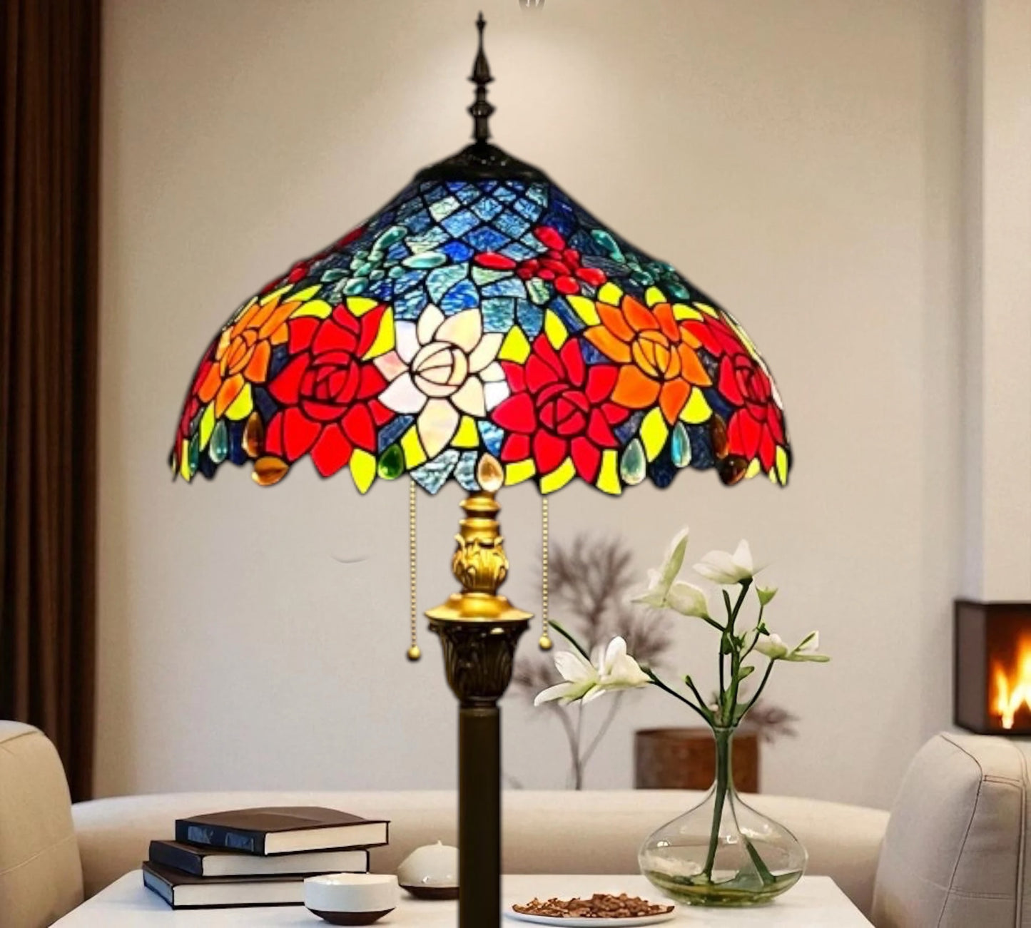 CDH Tiffany Floor Lamp (16110) 16" 40CM Shade