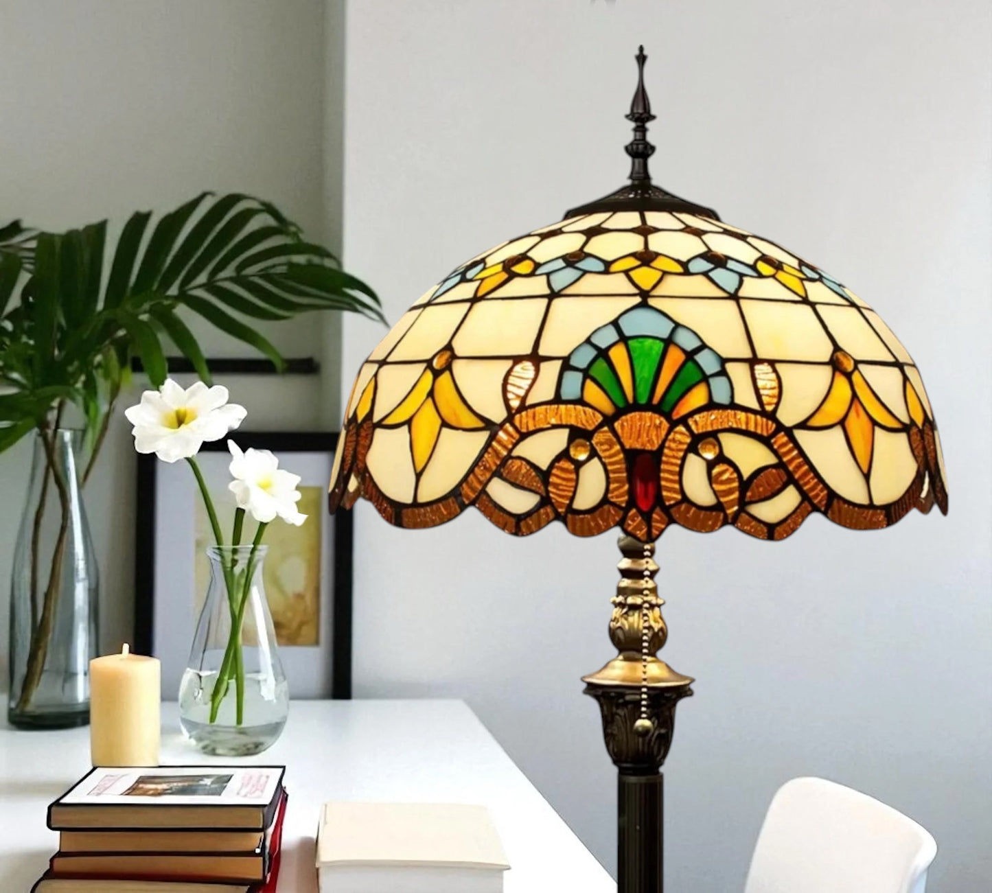 CDH Tiffany Floor Lamp (16025F) 16" 40CM Shade