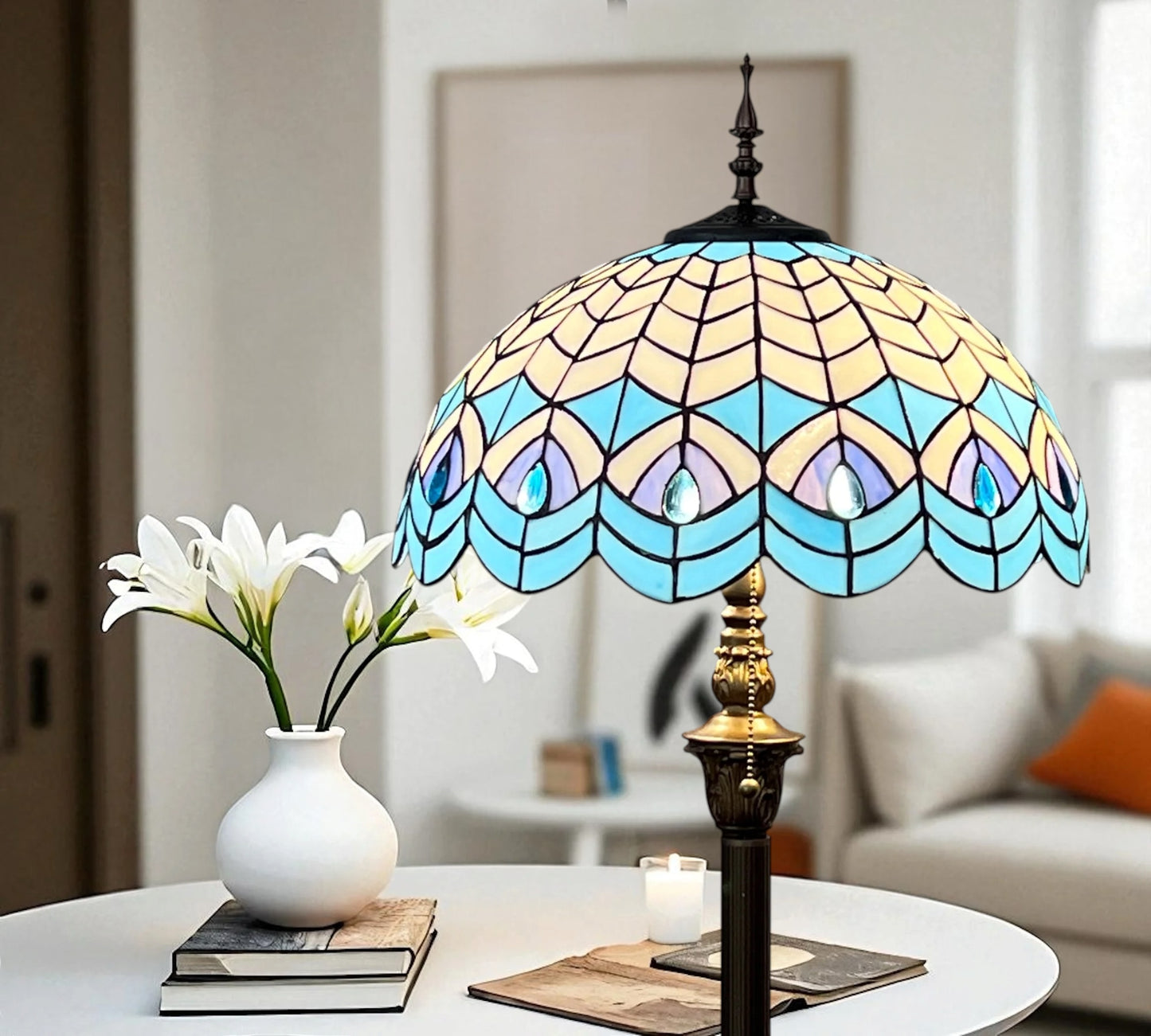 CDH Tiffany Floor Lamp (16119) 16" 40CM Shade