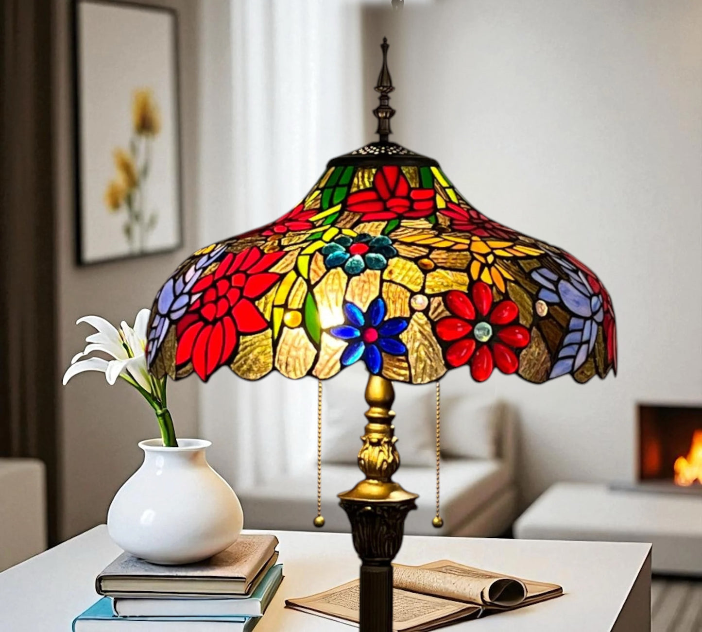 CDH Tiffany Floor Lamp (16111) 16" 40CM Shade