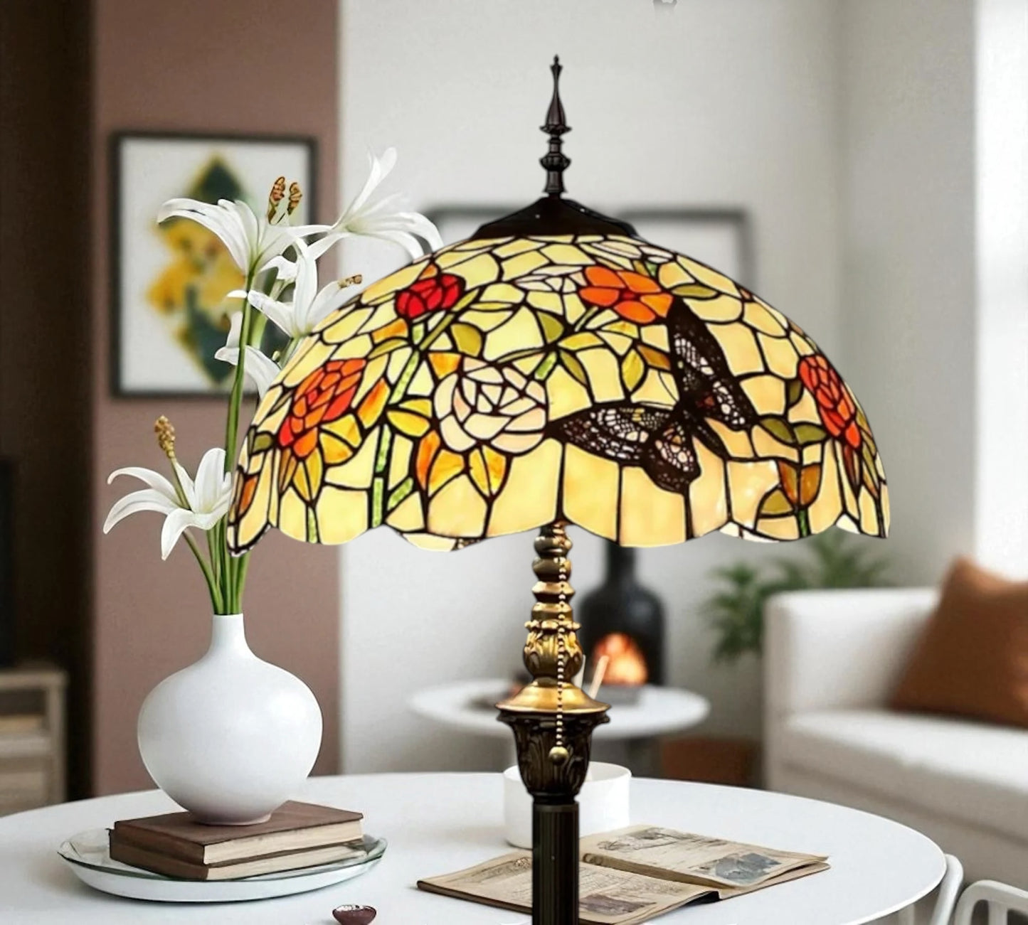 CDH Tiffany Floor Lamp (16023) 16" 40CM Shade