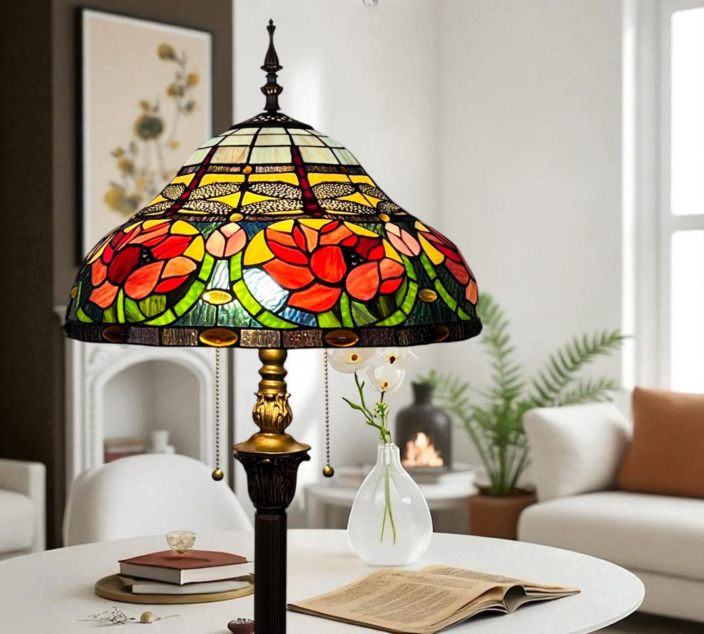 CDH Tiffany Floor Lamp (16006F) 16" 40CM Shade
