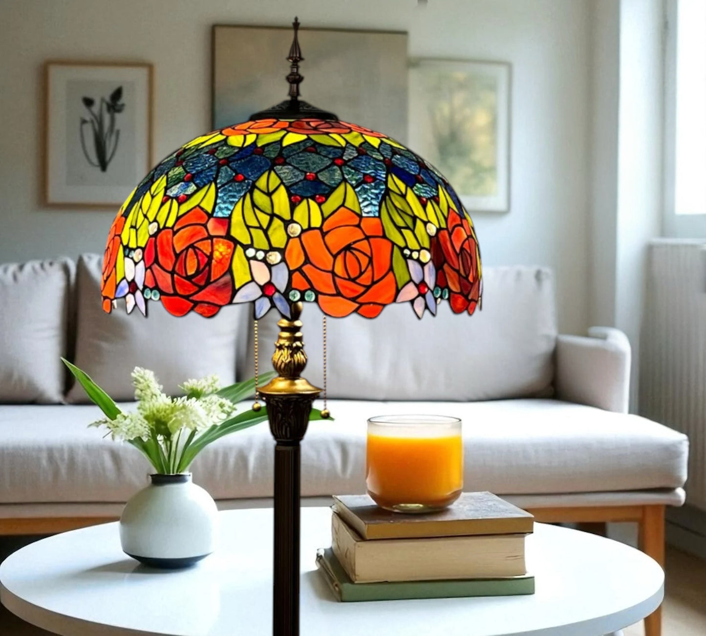CDH Tiffany Floor Lamp 18" XLARGE 46CM shade (15013FX)