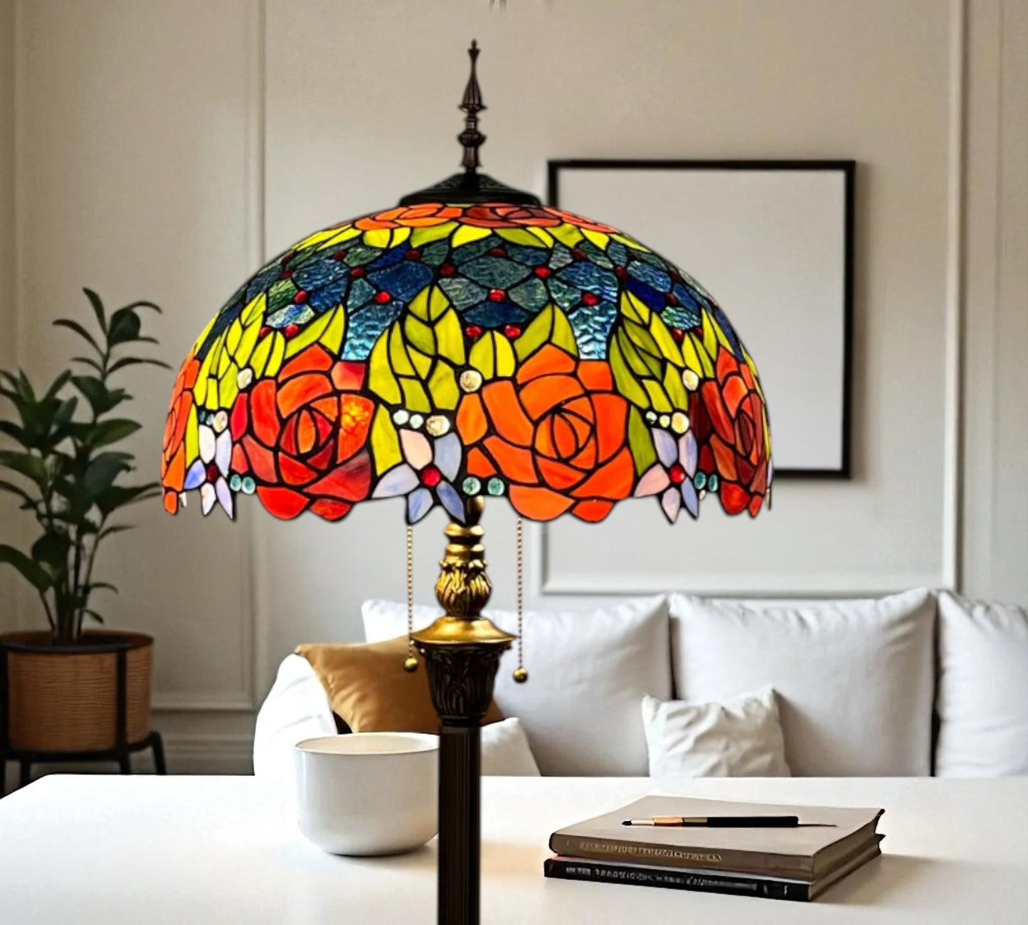 CDH Tiffany Floor Lamp 18" XLARGE 46CM shade (15013FX)