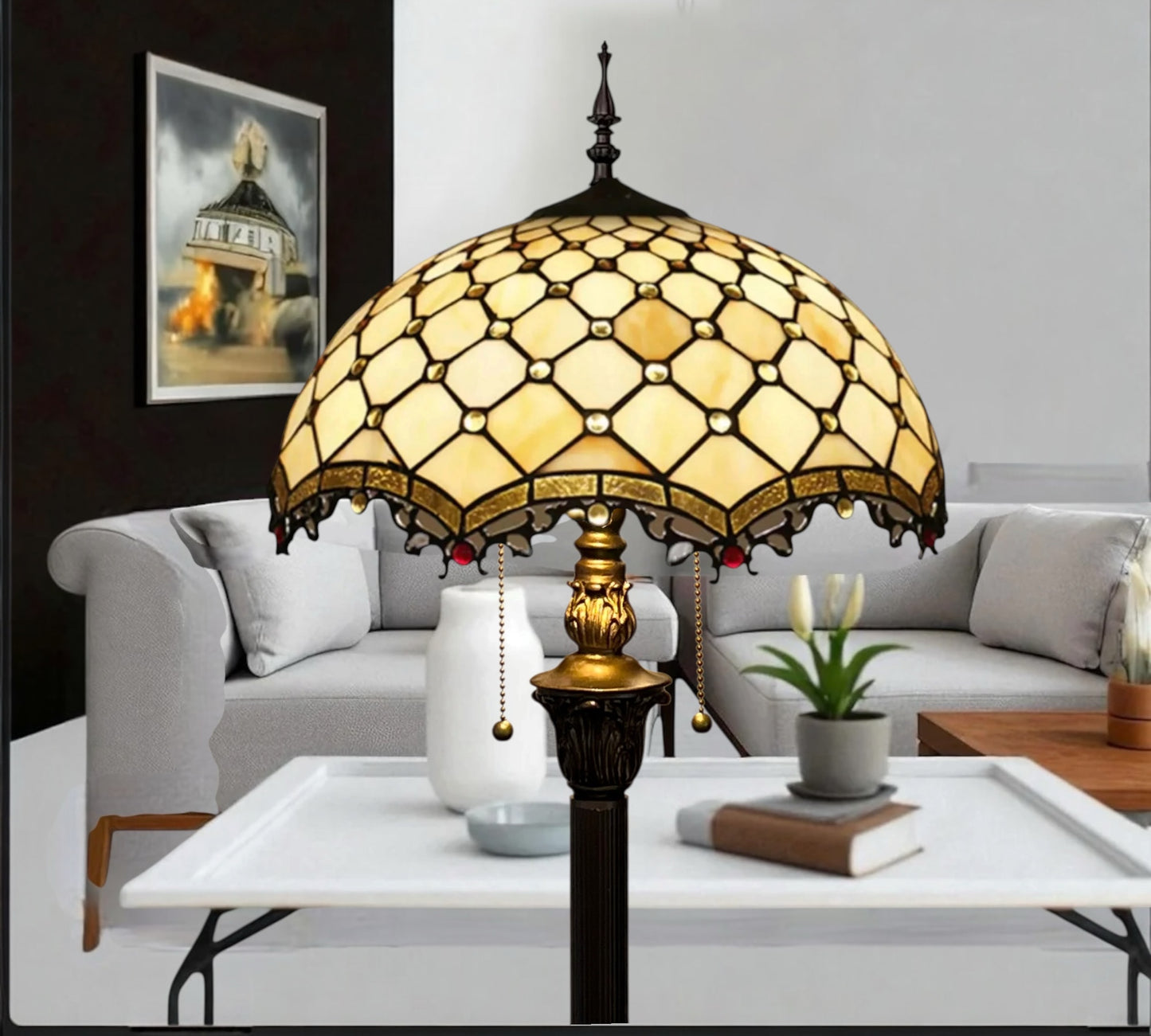 CDH Tiffany Floor Lamp (16058) 16" 40CM Shade