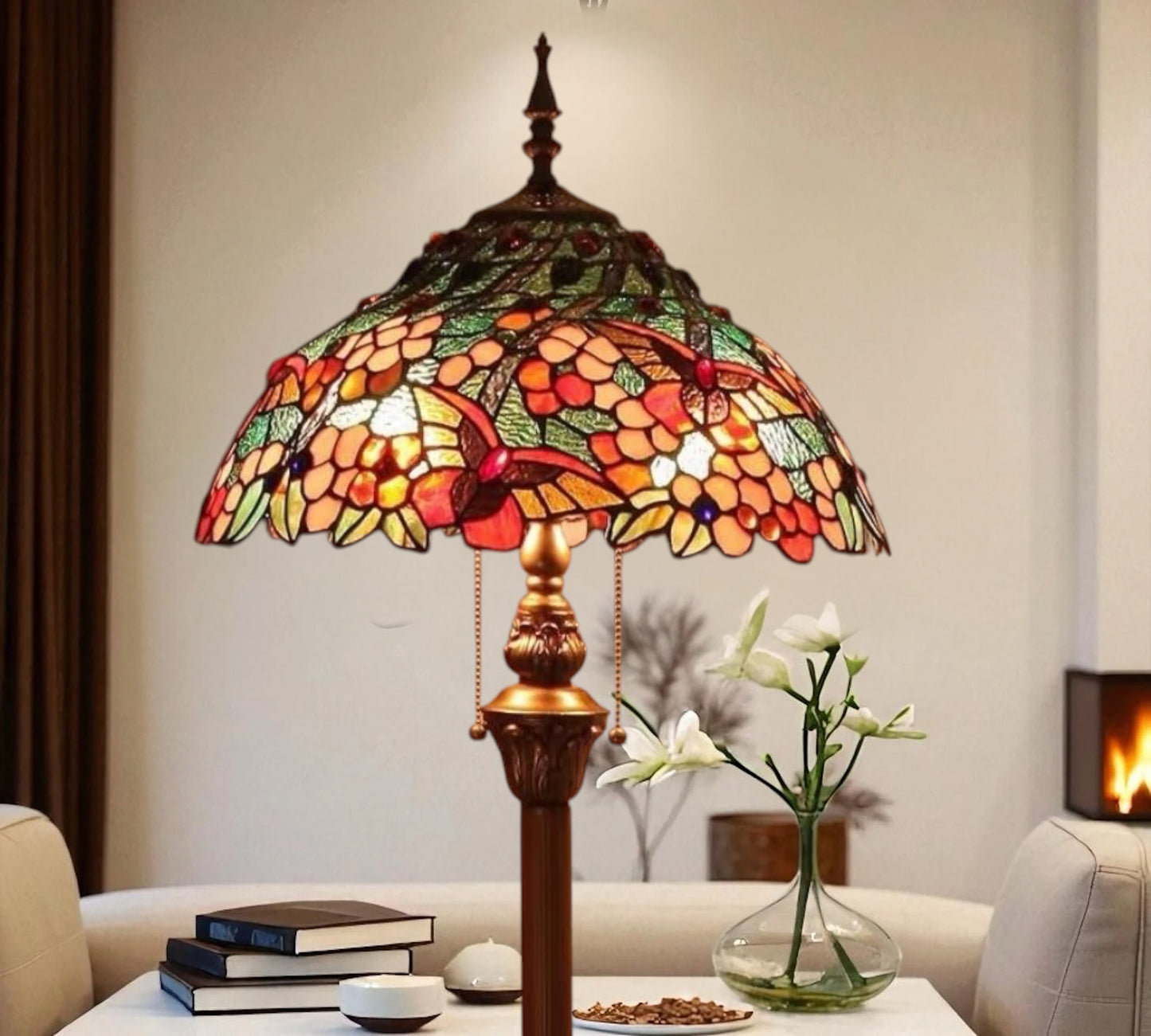 CDH Tiffany Floor Lamp (16075) 16" 40CM Shade