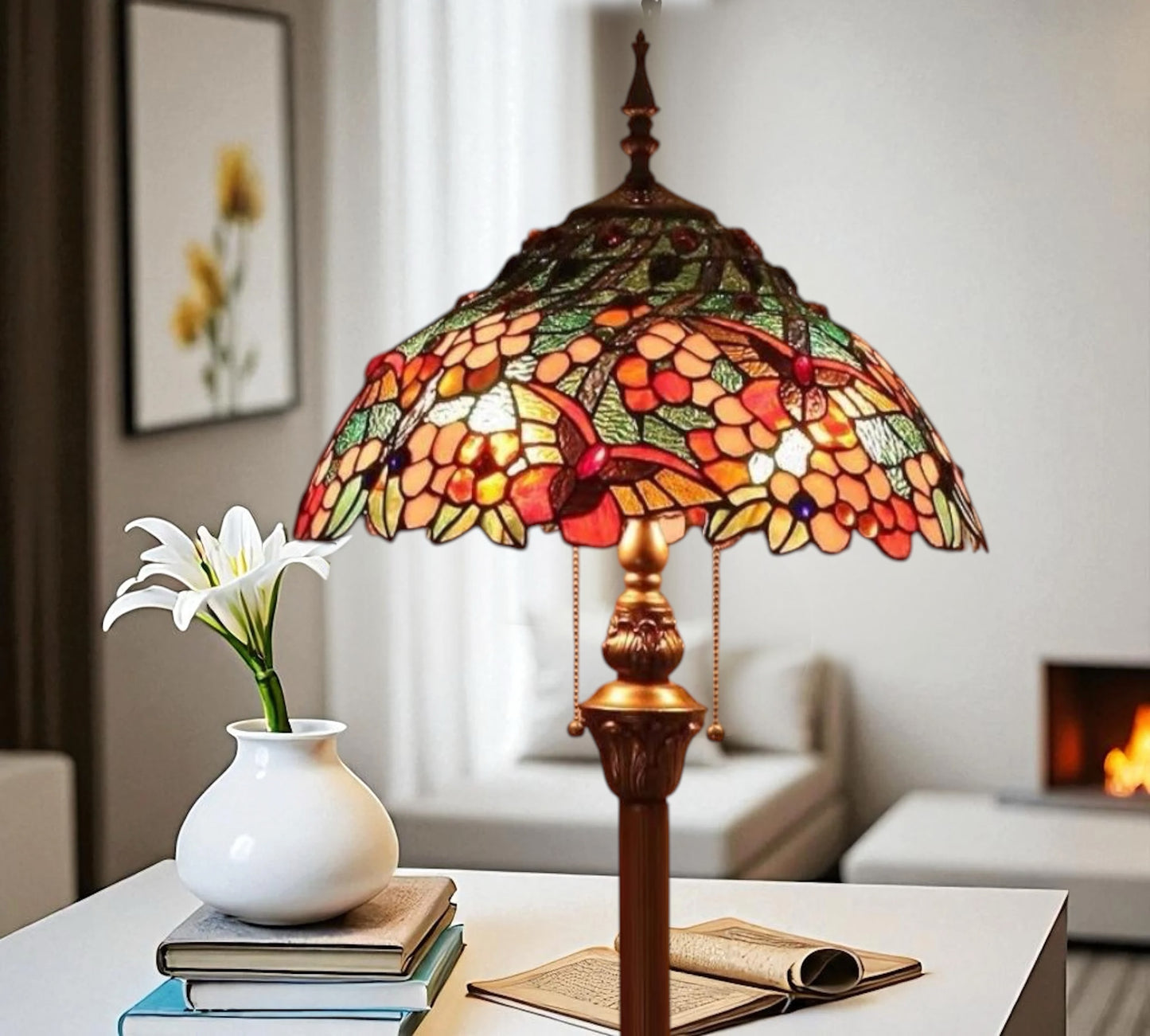 CDH Tiffany Floor Lamp (16075) 16" 40CM Shade
