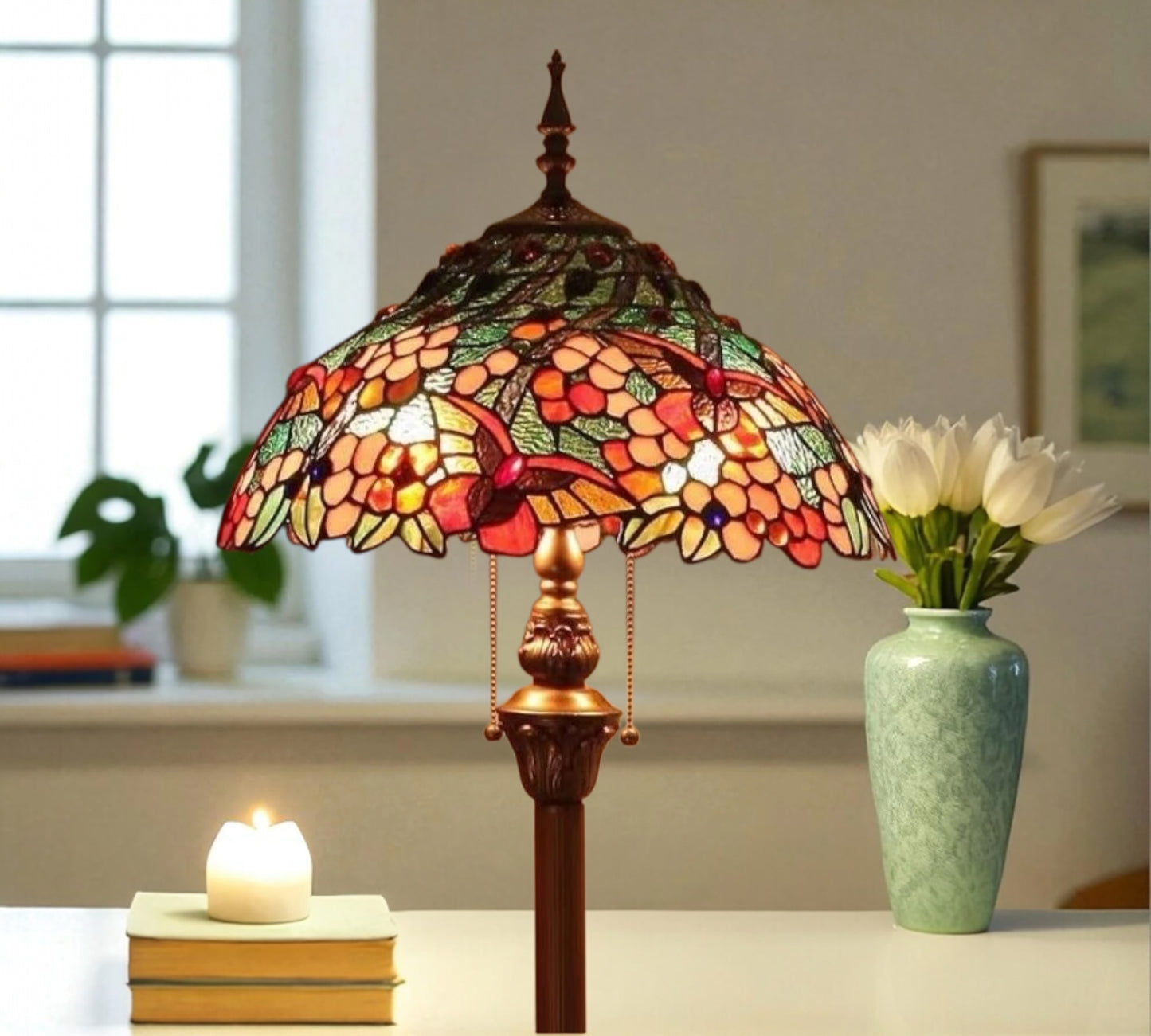 CDH Tiffany Floor Lamp (16075) 16" 40CM Shade