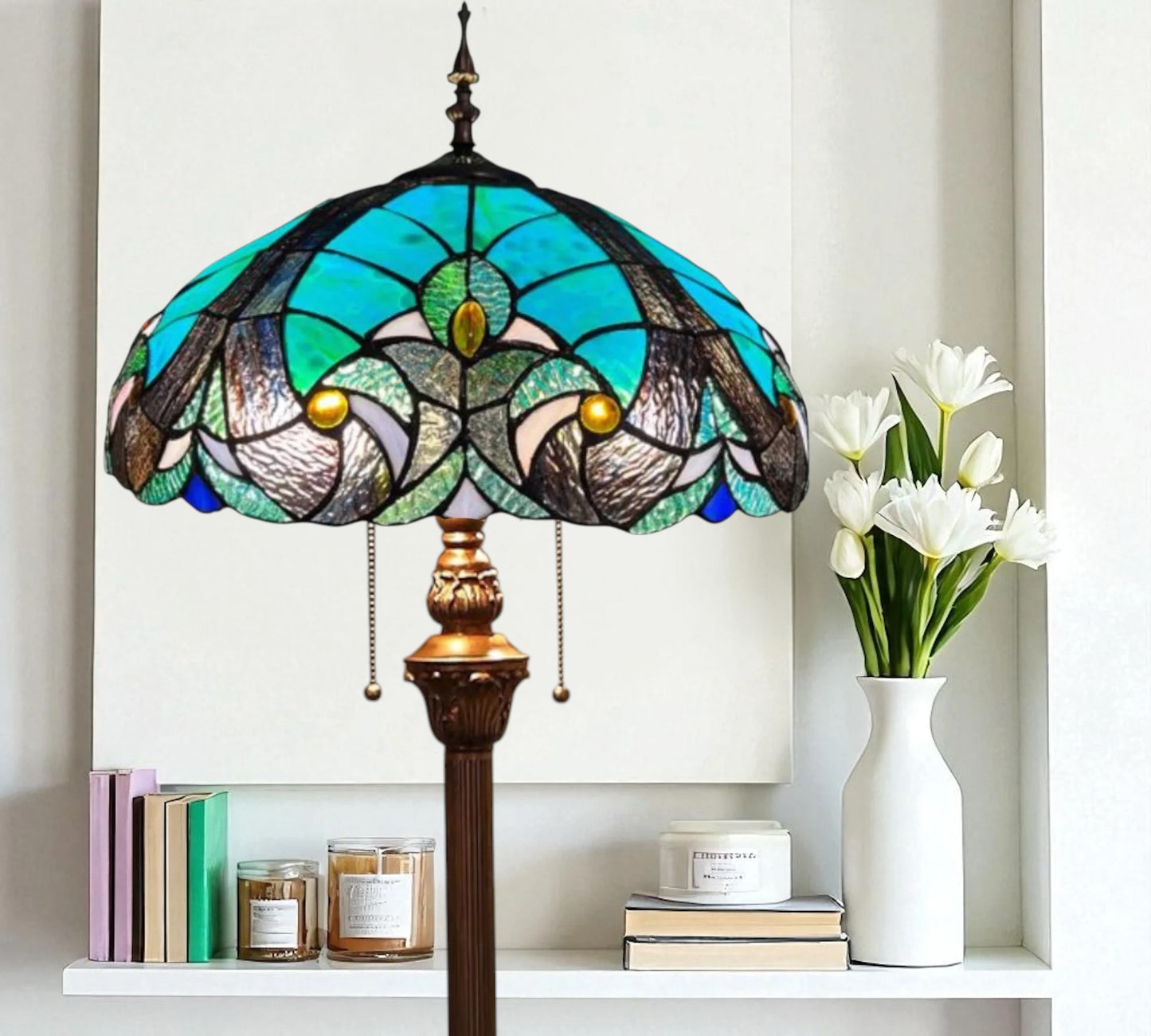 CDH Tiffany Floor Lamp (16013) 16" 40CM Shade