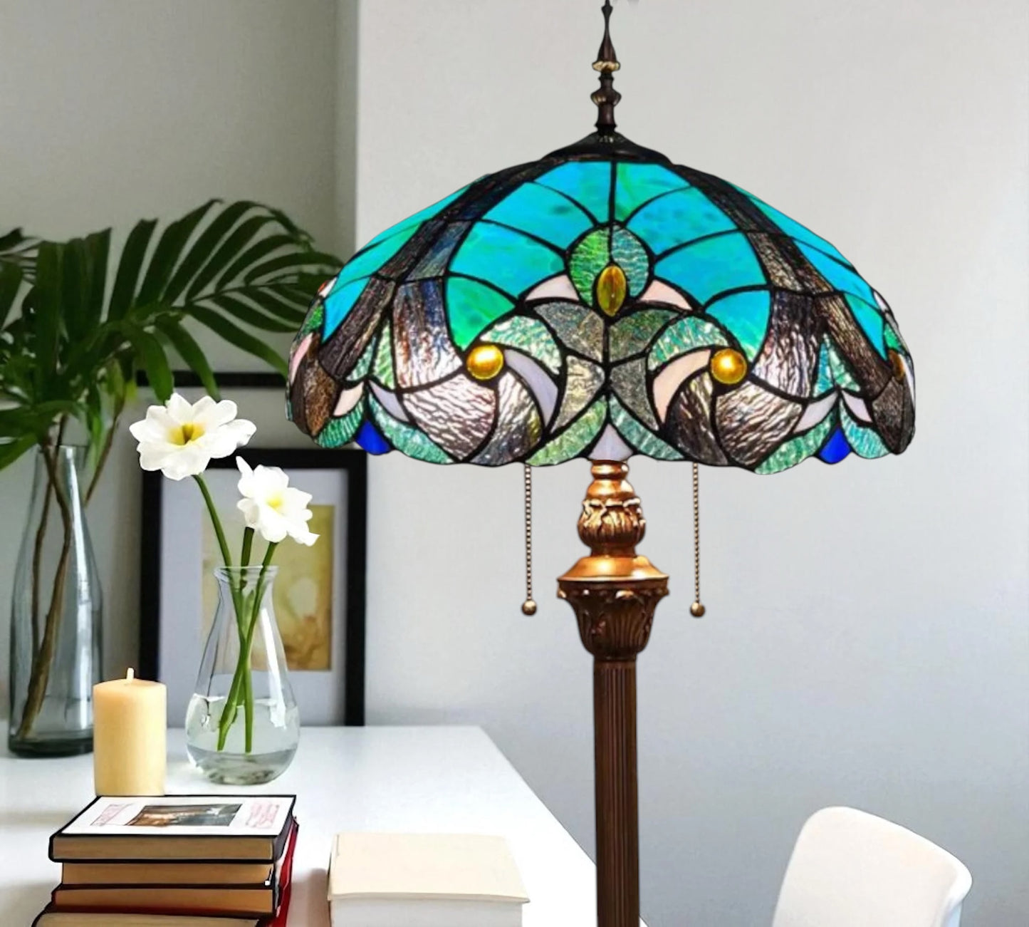 CDH Tiffany Floor Lamp (16013) 16" 40CM Shade