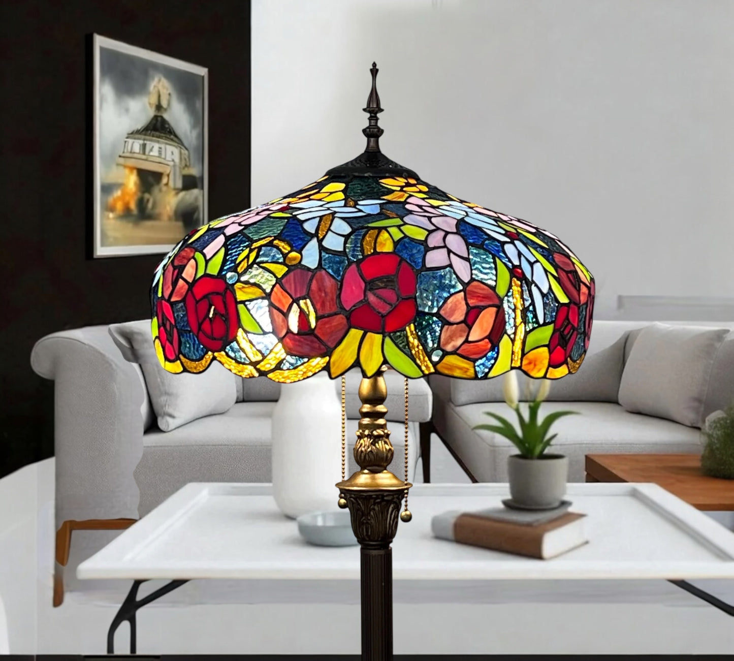 CDH Tiffany Floor Lamp (16116) 16" 40CM Shade