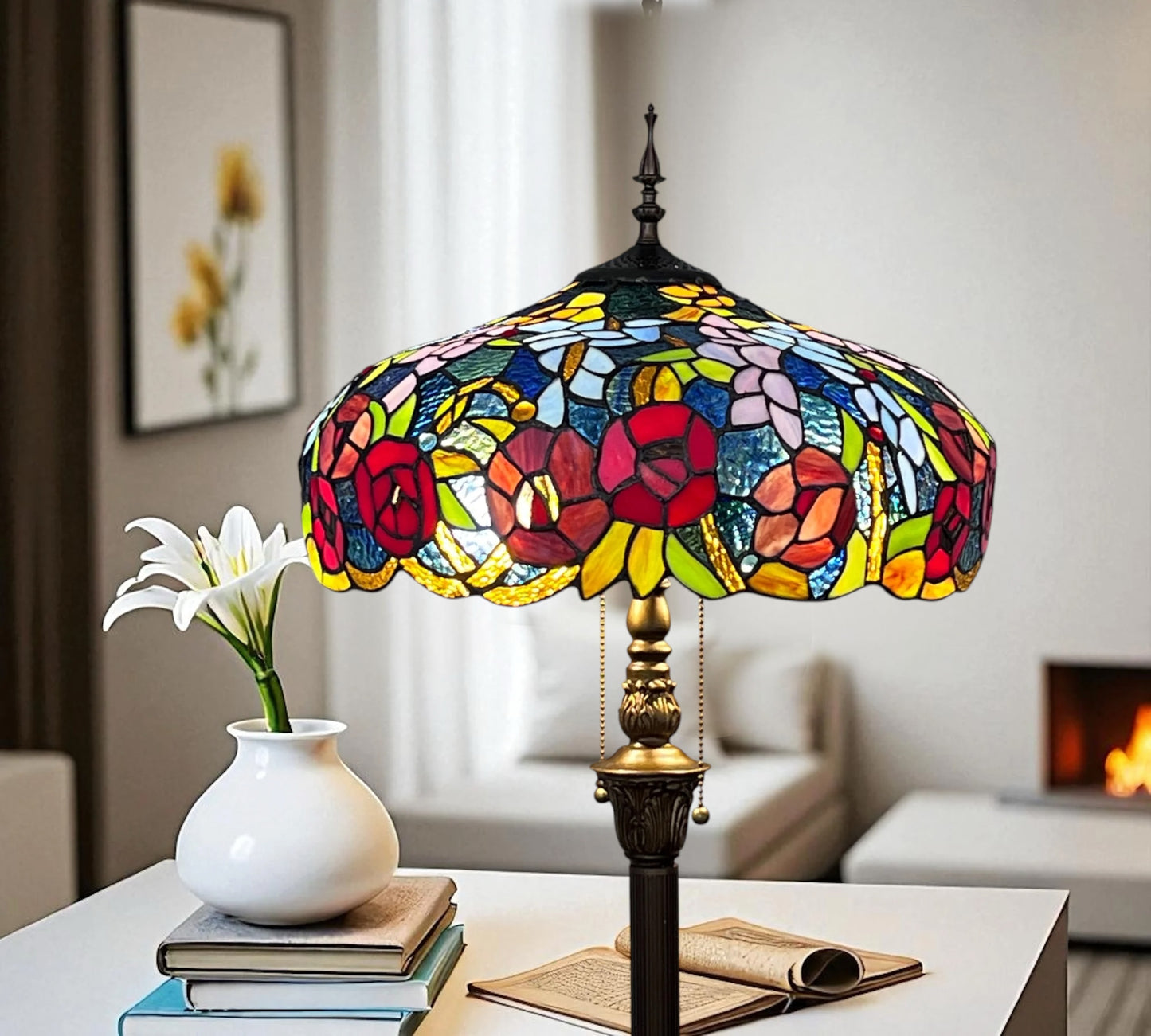 CDH Tiffany Floor Lamp (16116) 16" 40CM Shade