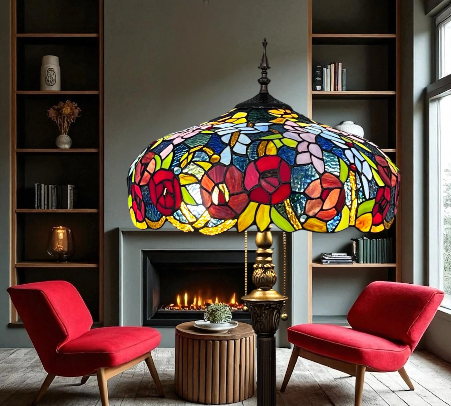 CDH Tiffany Floor Lamp (16116) 16" 40CM Shade