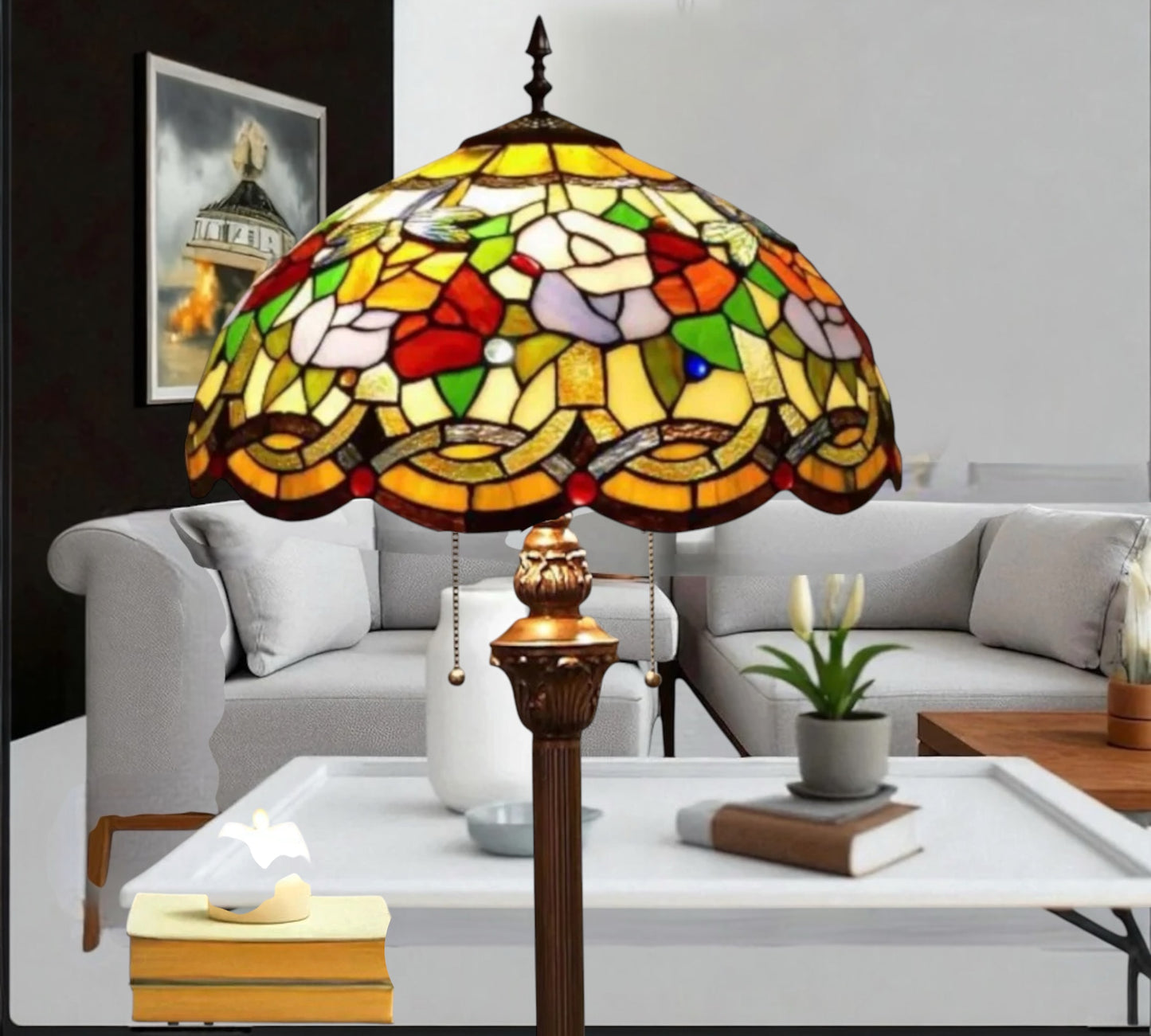 CDH Tiffany Floor Lamp (15002F) 16" 40CM Shade