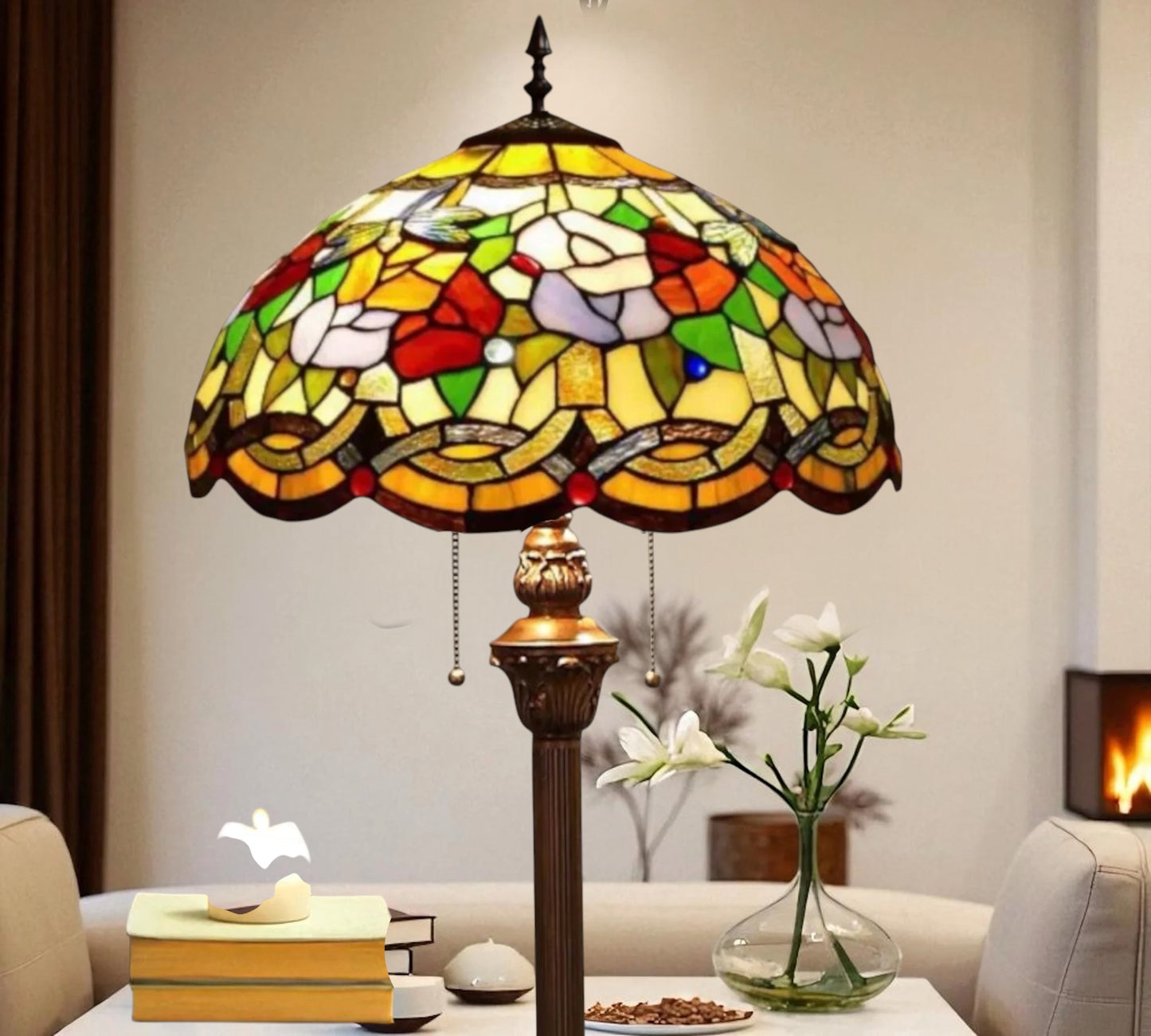 CDH Tiffany Floor Lamp (15002F) 16" 40CM Shade