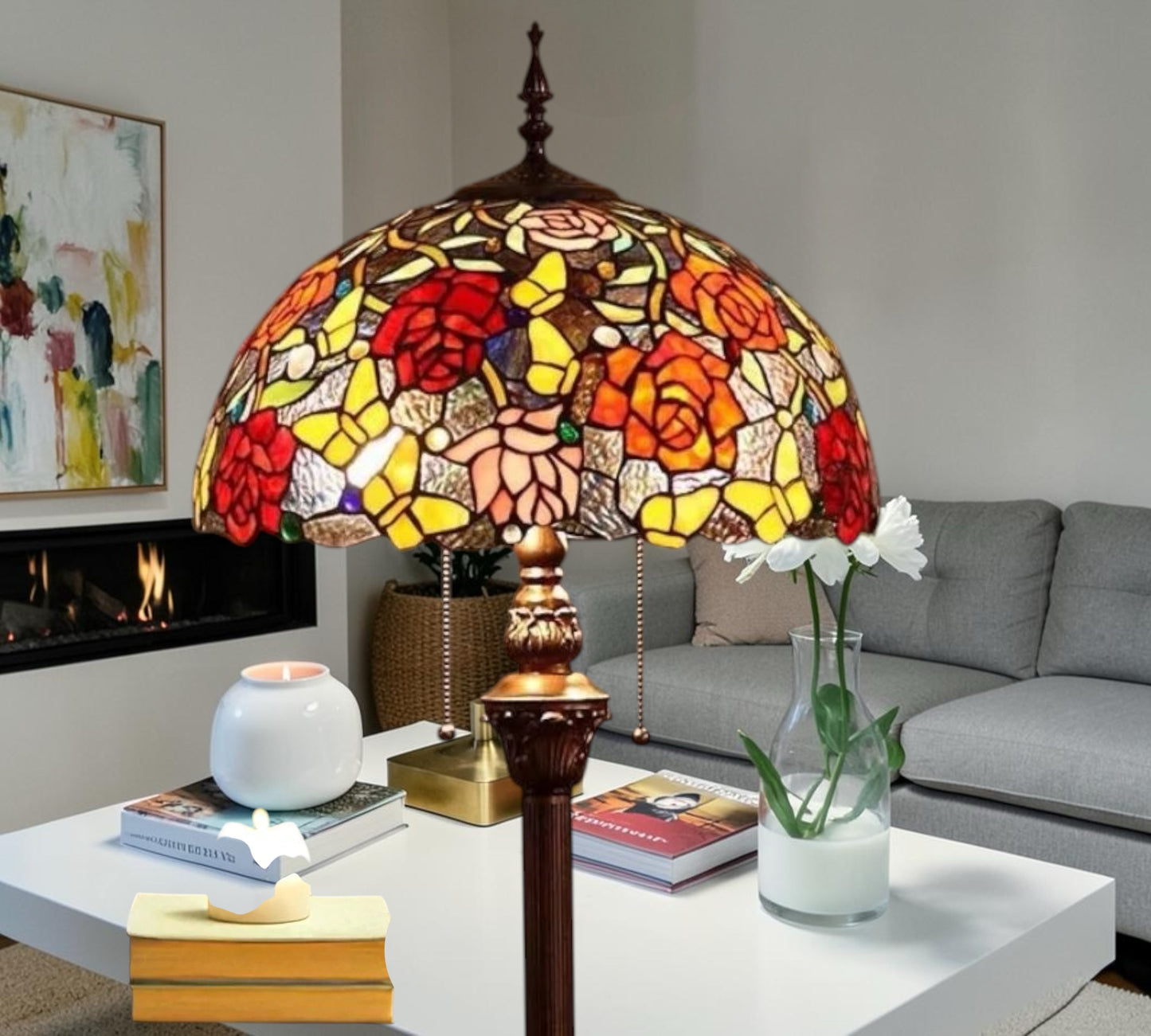 CDH Tiffany Floor Lamp (16074) 16" 40CM Shade