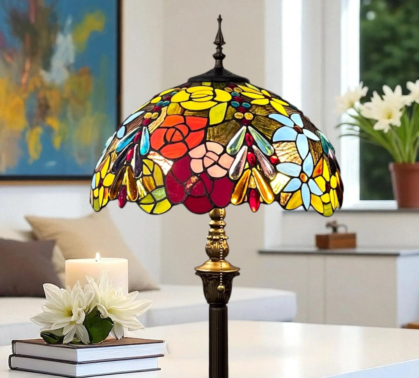 CDH Tiffany Floor Lamp (15016F) 16" 40CM Shade