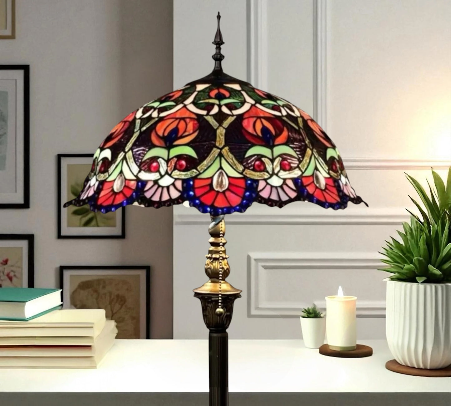 CDH Tiffany Floor Lamp (16086) 16" 40CM Shade