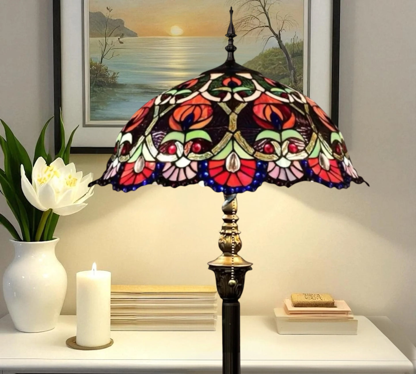 CDH Tiffany Floor Lamp (16086) 16" 40CM Shade