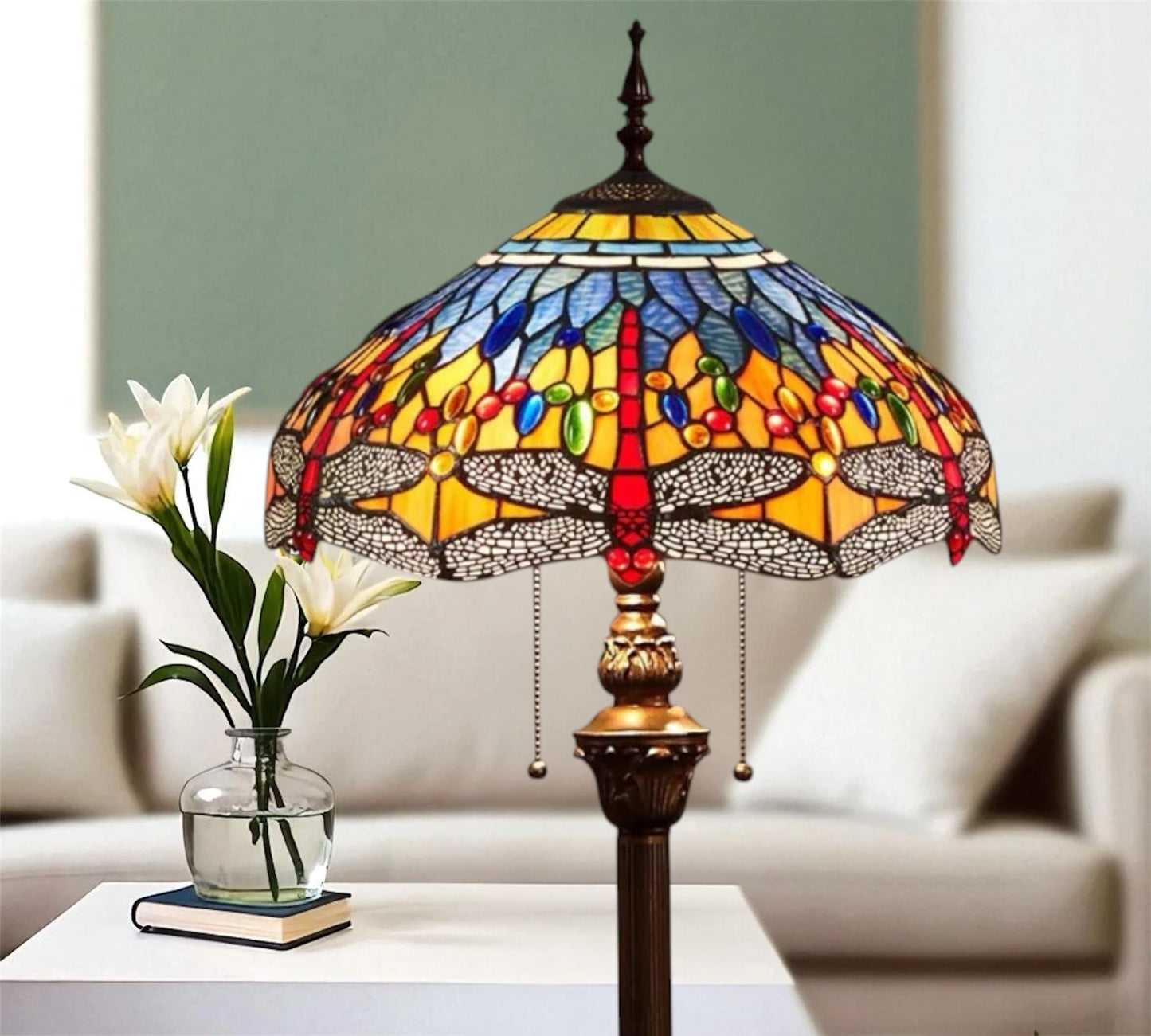 CDH Tiffany Floor Lamp (16031) 16" 40CM Shade