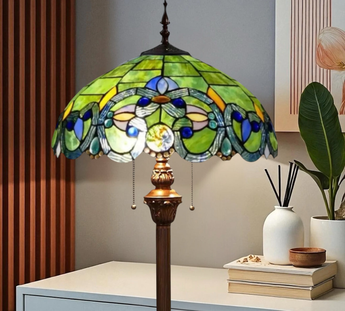 CDH Tiffany Floor Lamp (15080F) 16" 40CM Shade