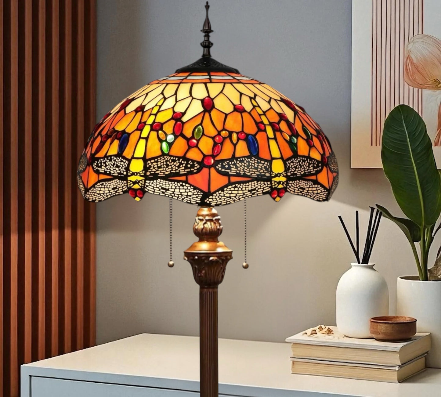 CDH Tiffany Floor Lamp (16035T) 16" 40CM Shade