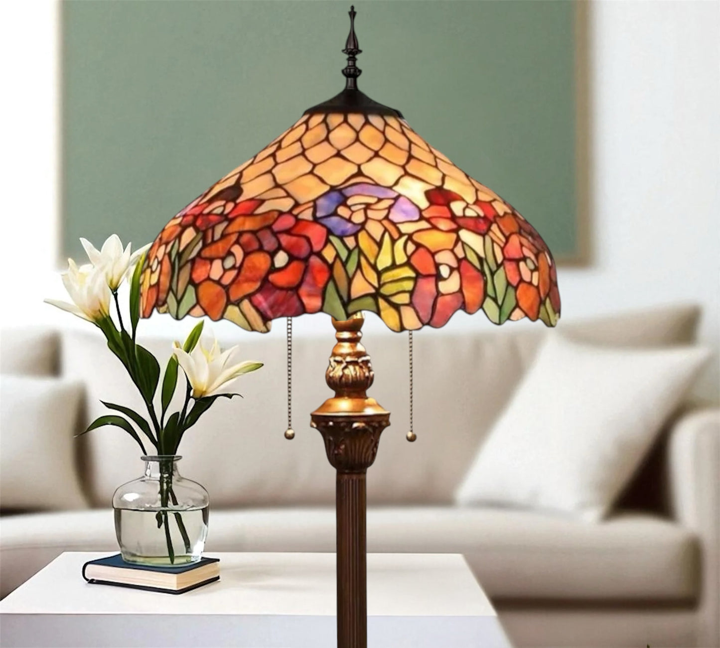 CDH Tiffany Floor Lamp (16015) 16" 40CM Shade