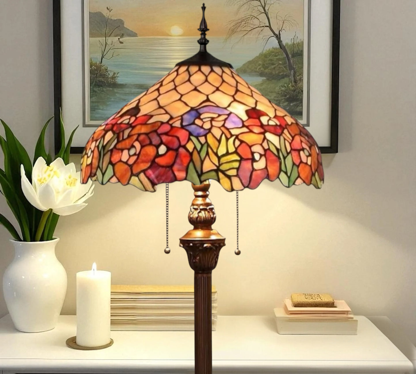 CDH Tiffany Floor Lamp (16015) 16" 40CM Shade