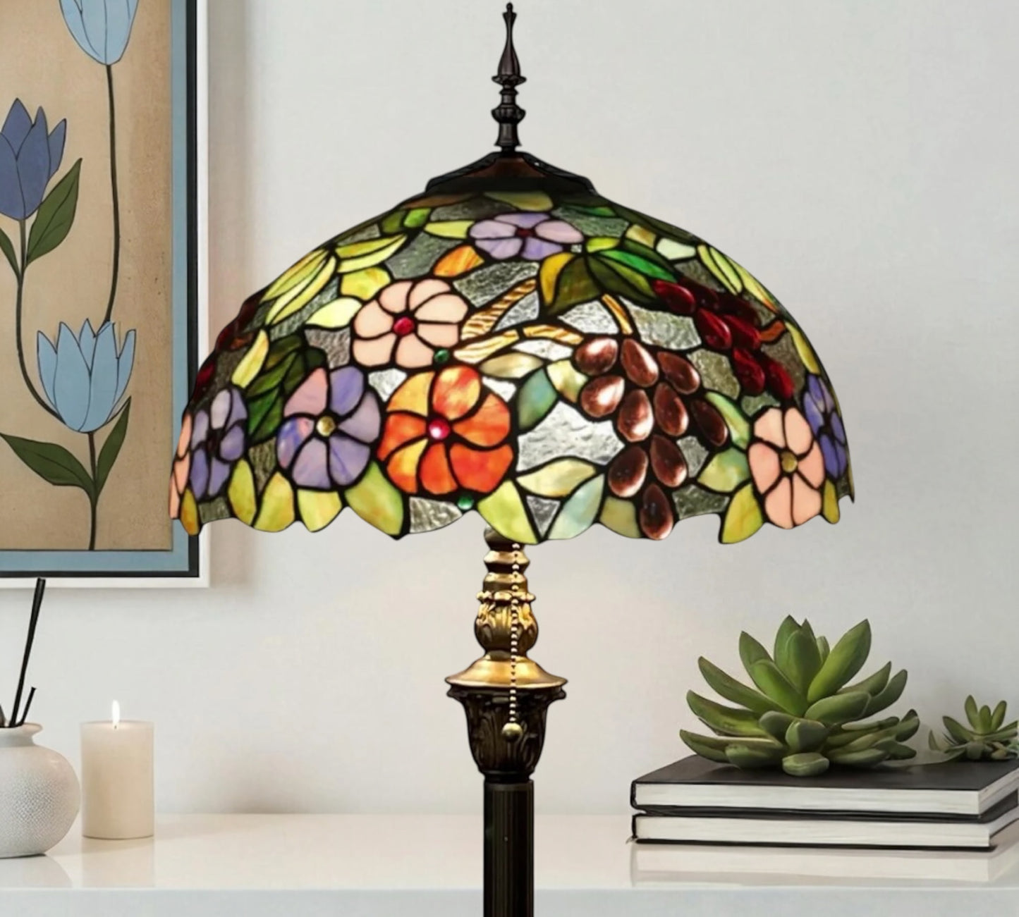 CDH Tiffany Floor Lamp (16022) 16" 40CM Shade