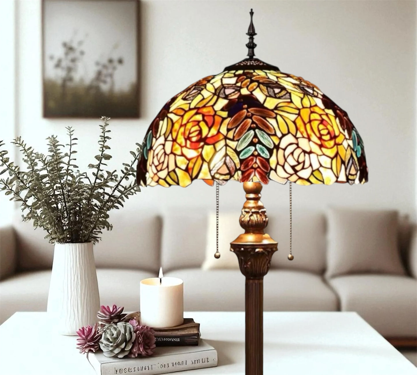 CDH Tiffany Floor Lamp (16071) 16" 40CM Shade