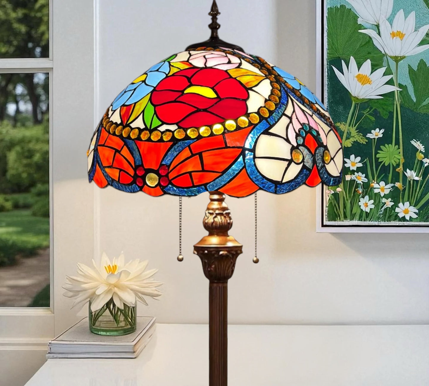 CDH Tiffany Floor Lamp (15030F) 16" 40CM Shade