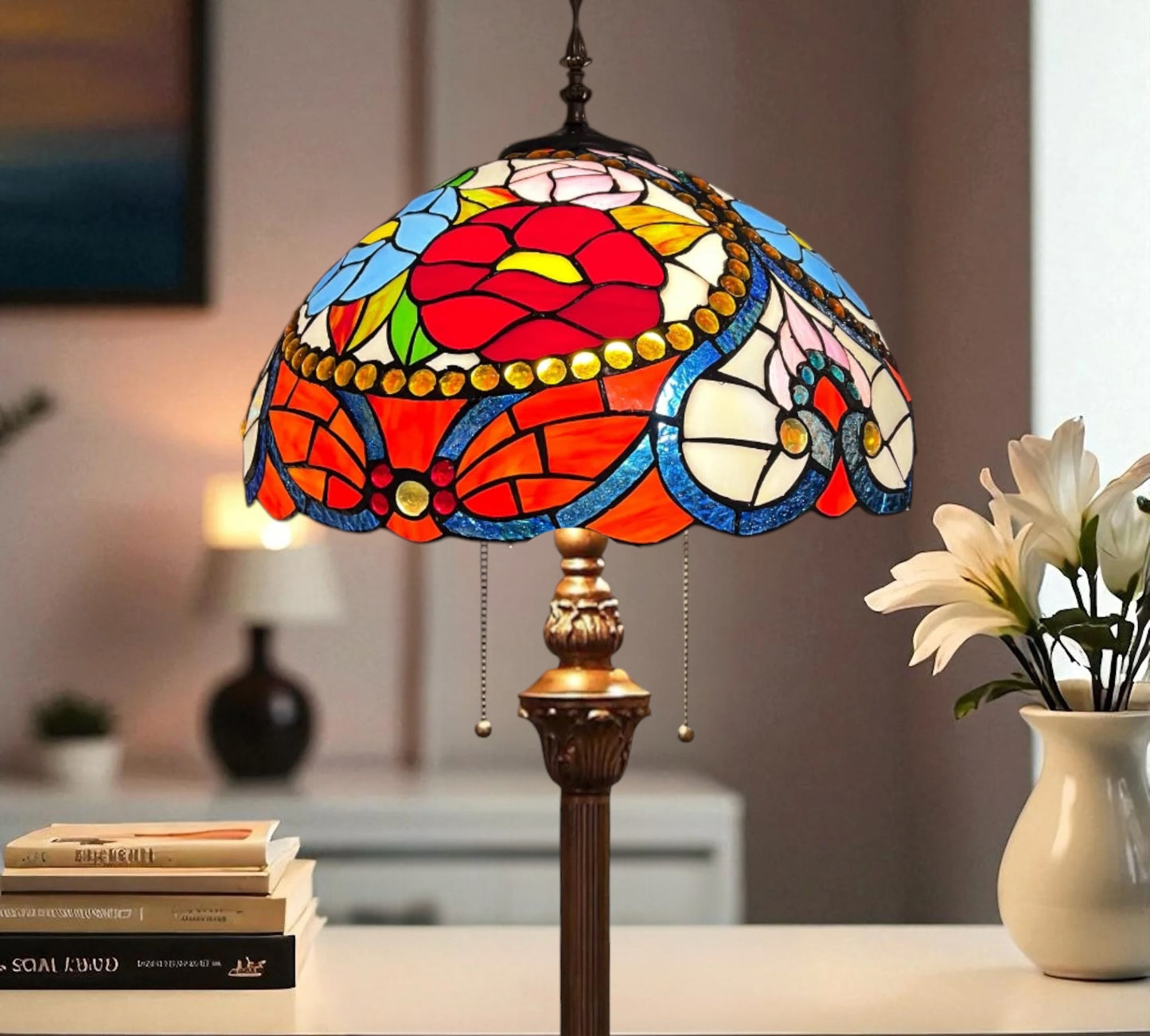 CDH Tiffany Floor Lamp (15030F) 16" 40CM Shade