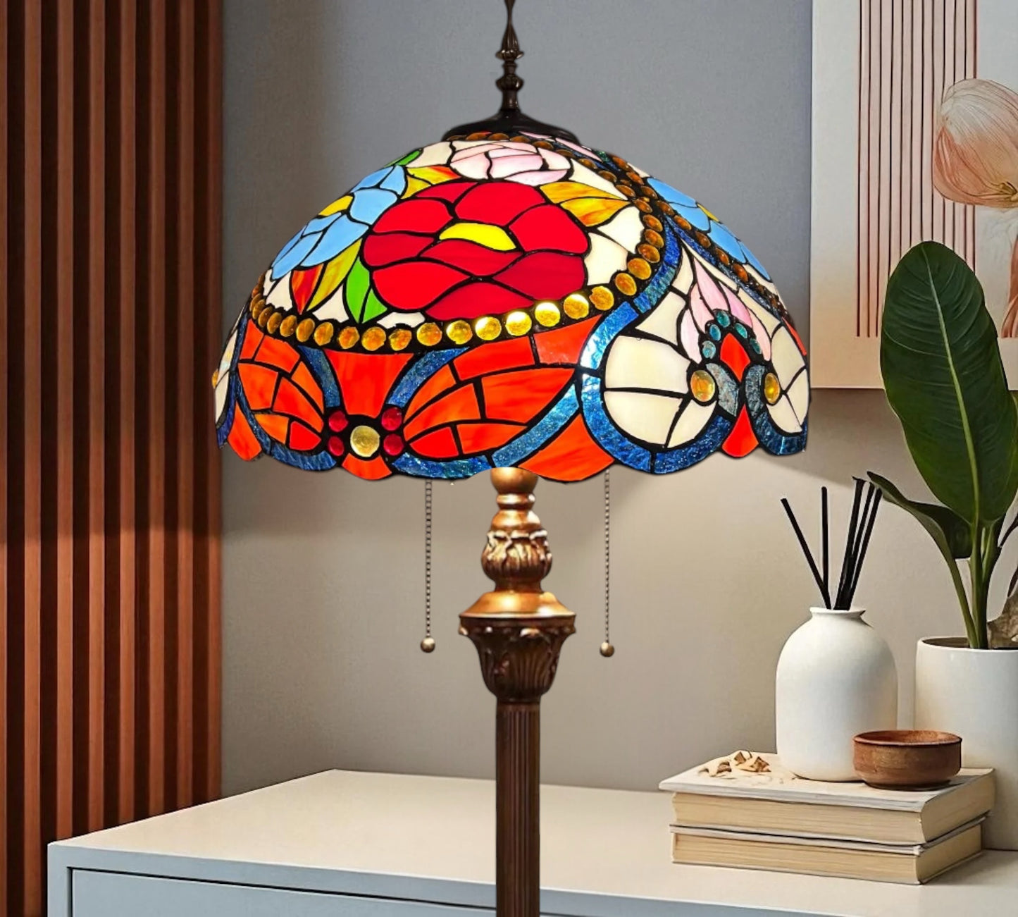 CDH Tiffany Floor Lamp (15030F) 16" 40CM Shade