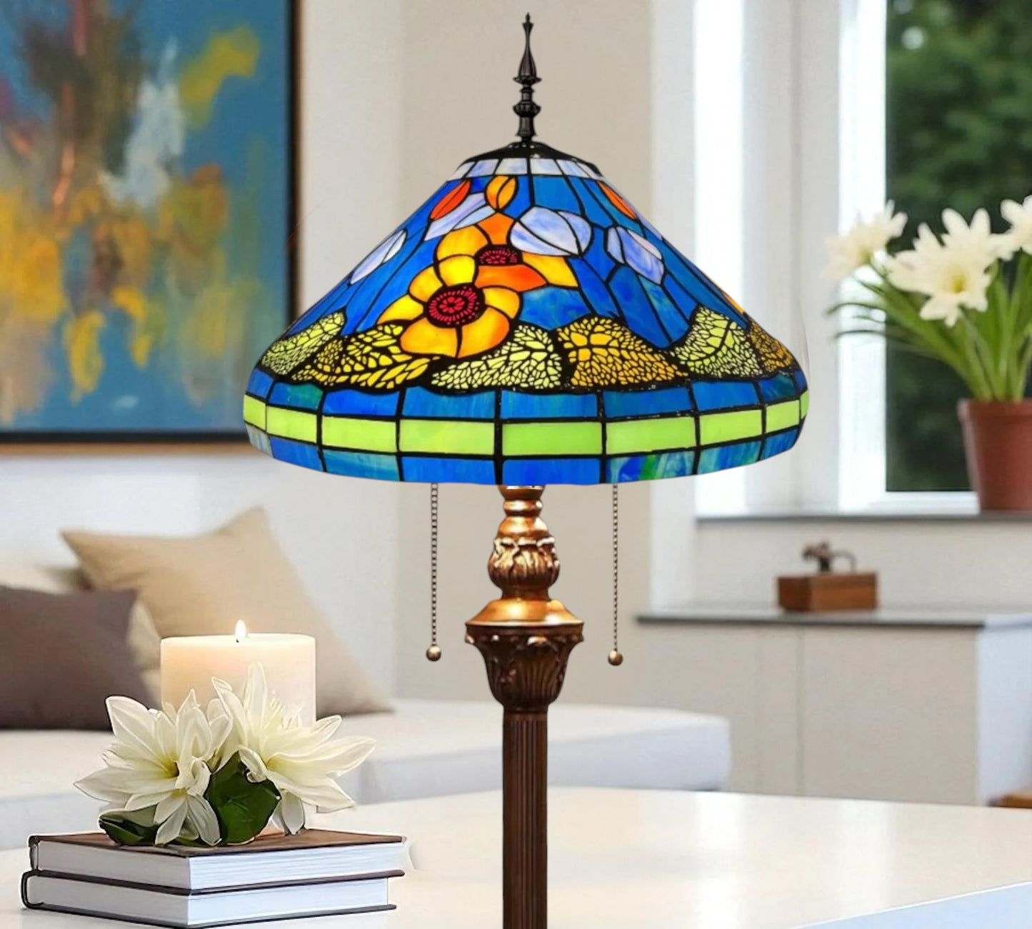 CDH Tiffany Floor Lamp (13003) 16" 40CM Shade