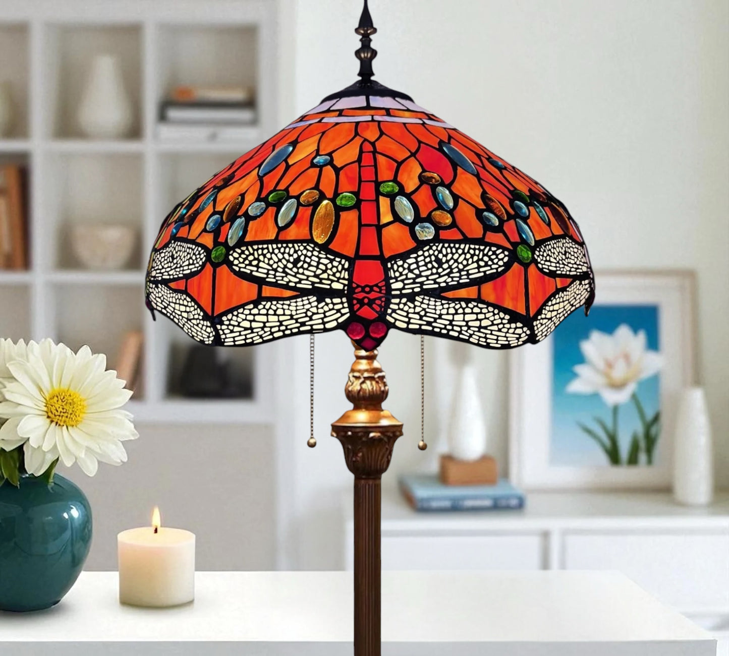 CDH Tiffany Floor Lamp (23001) 16" 40CM Shade