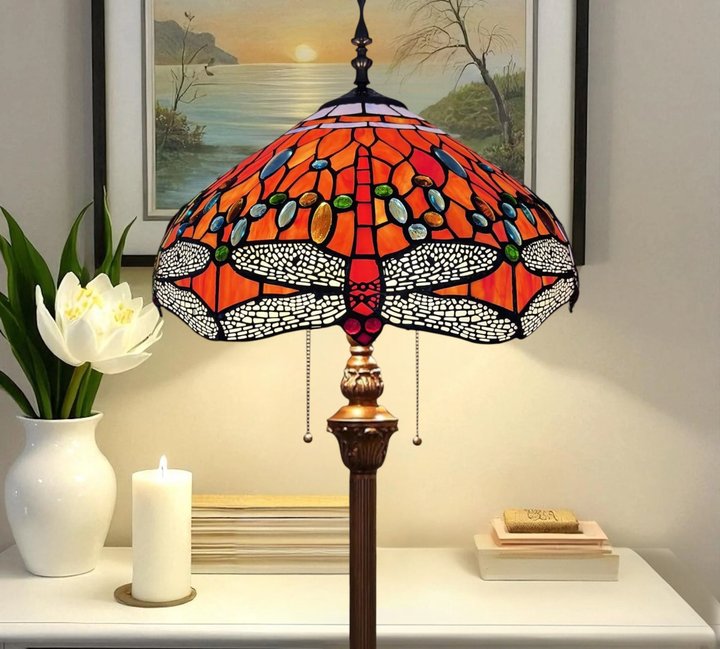 CDH Tiffany Floor Lamp (23001) 16" 40CM Shade