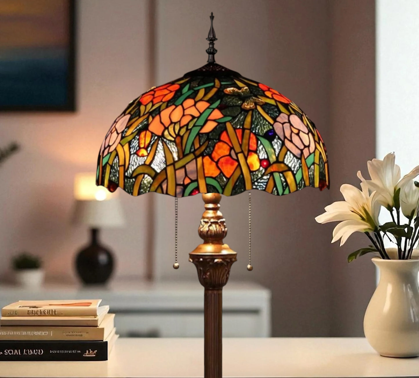 CDH Tiffany Floor Lamp (16073) 16" 40CM Shade