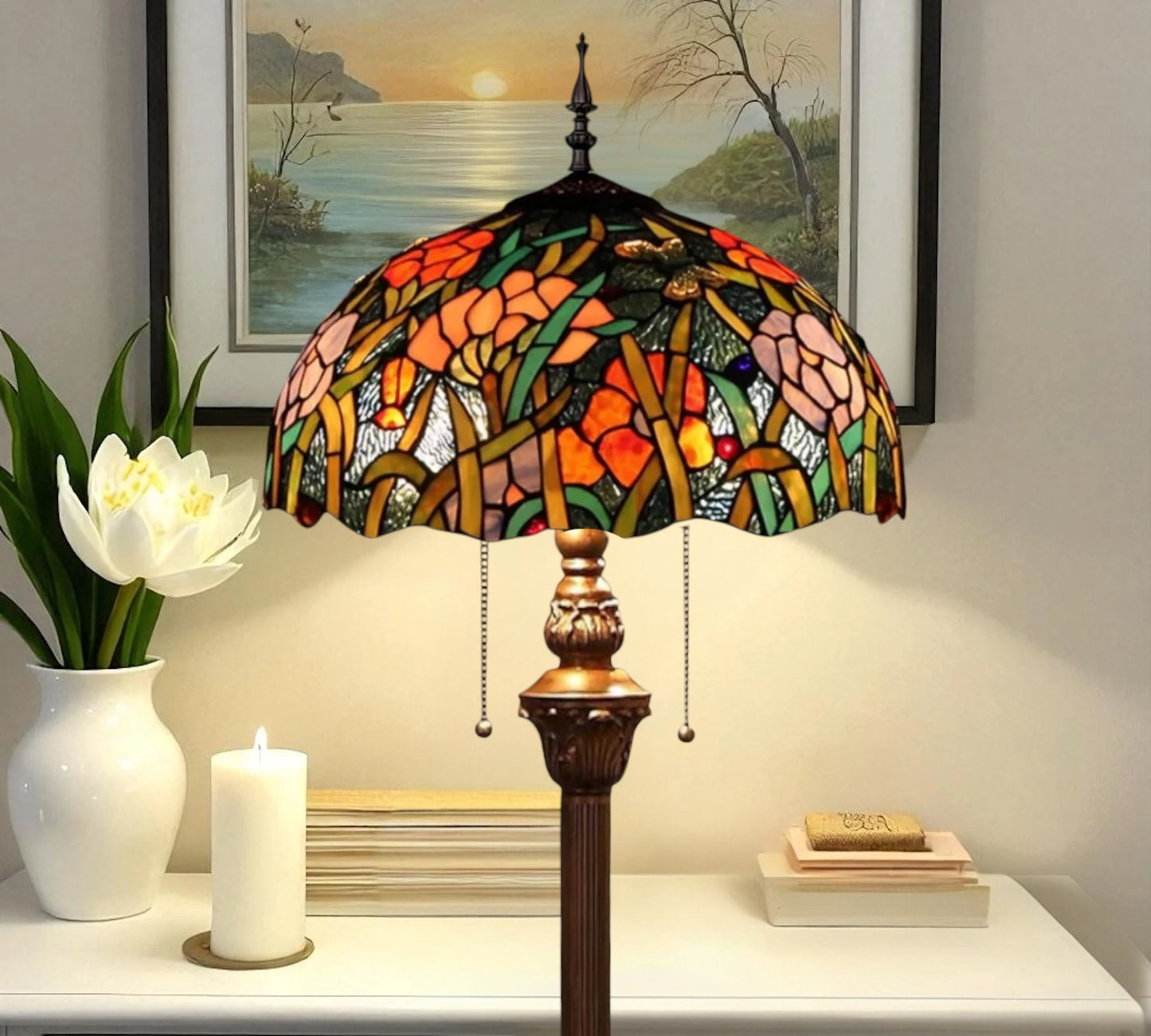 CDH Tiffany Floor Lamp (16073) 16" 40CM Shade