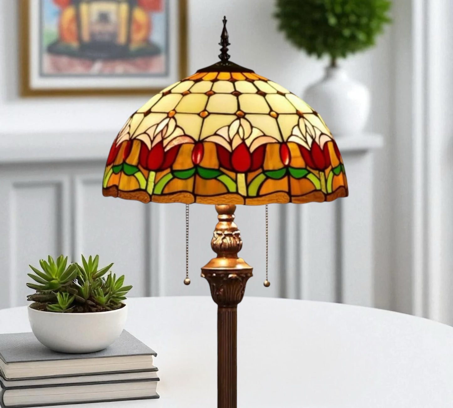 CDH Tiffany Floor Lamp (15017F) 16" 40CM Shade