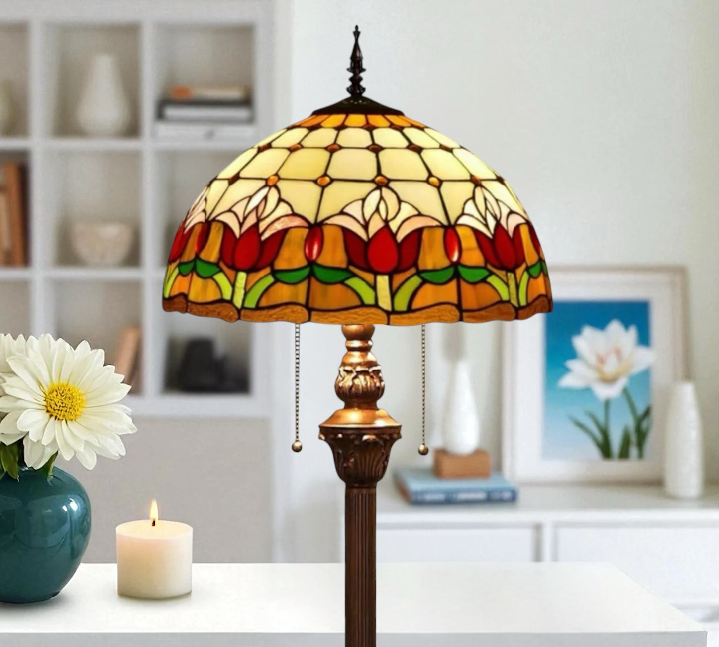 CDH Tiffany Floor Lamp (15017F) 16" 40CM Shade