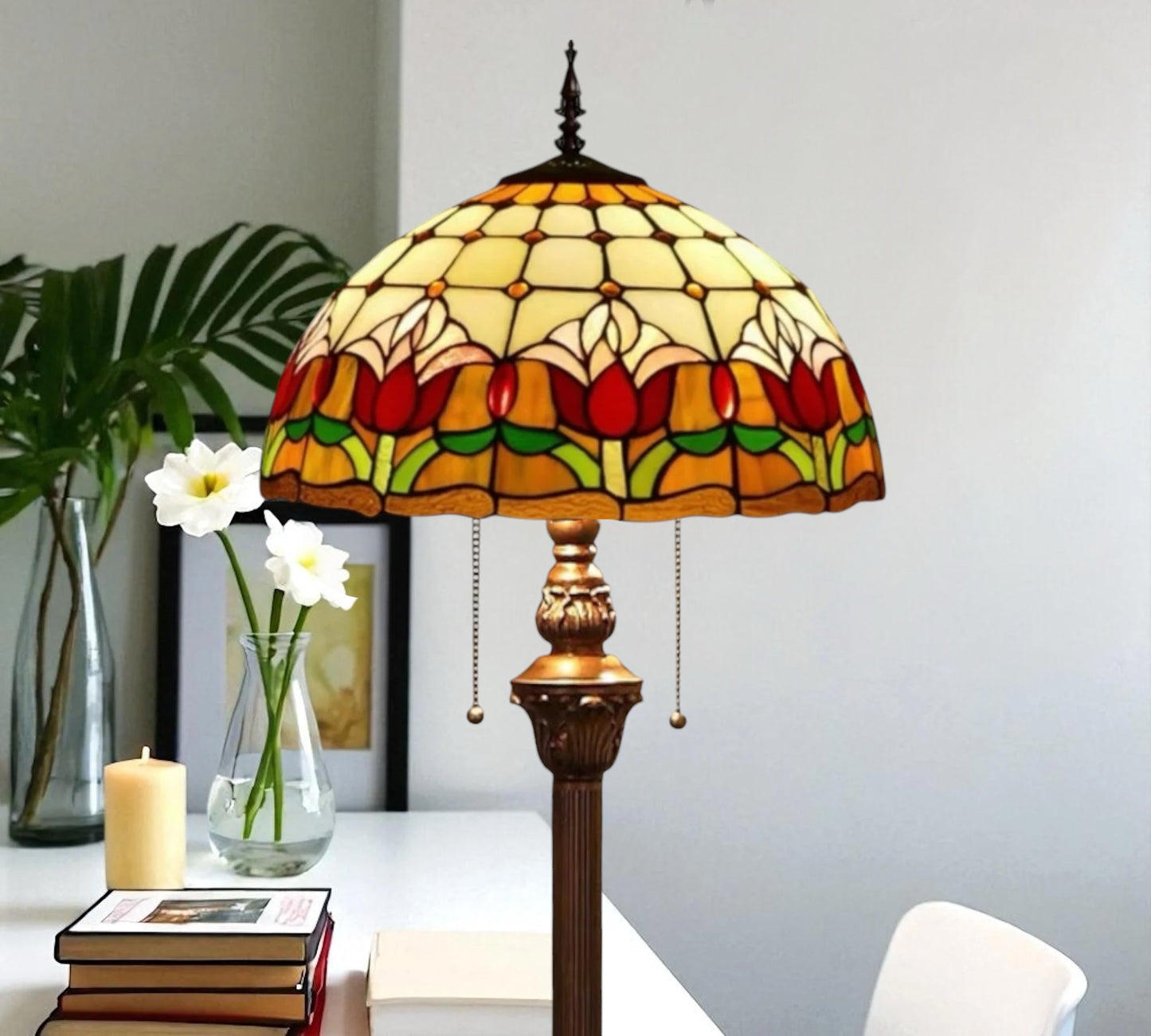 CDH Tiffany Floor Lamp (15017F) 16" 40CM Shade
