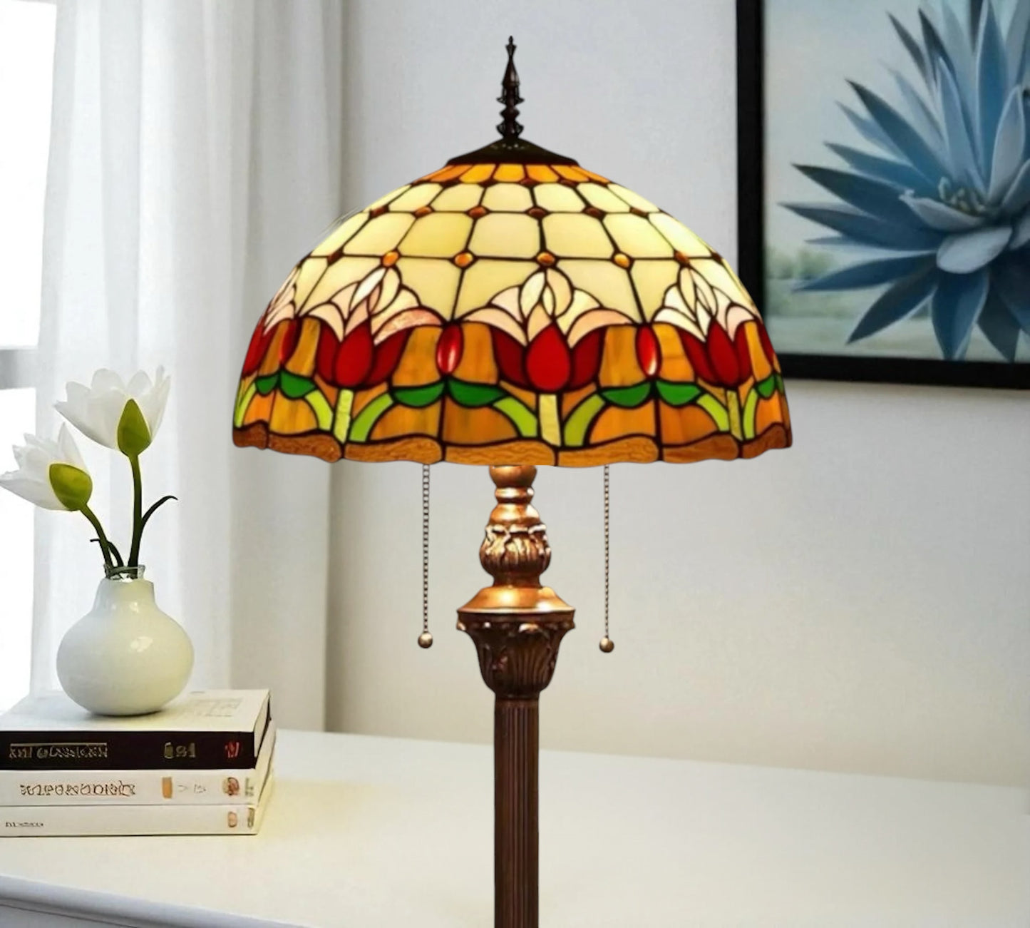 CDH Tiffany Floor Lamp (15017F) 16" 40CM Shade