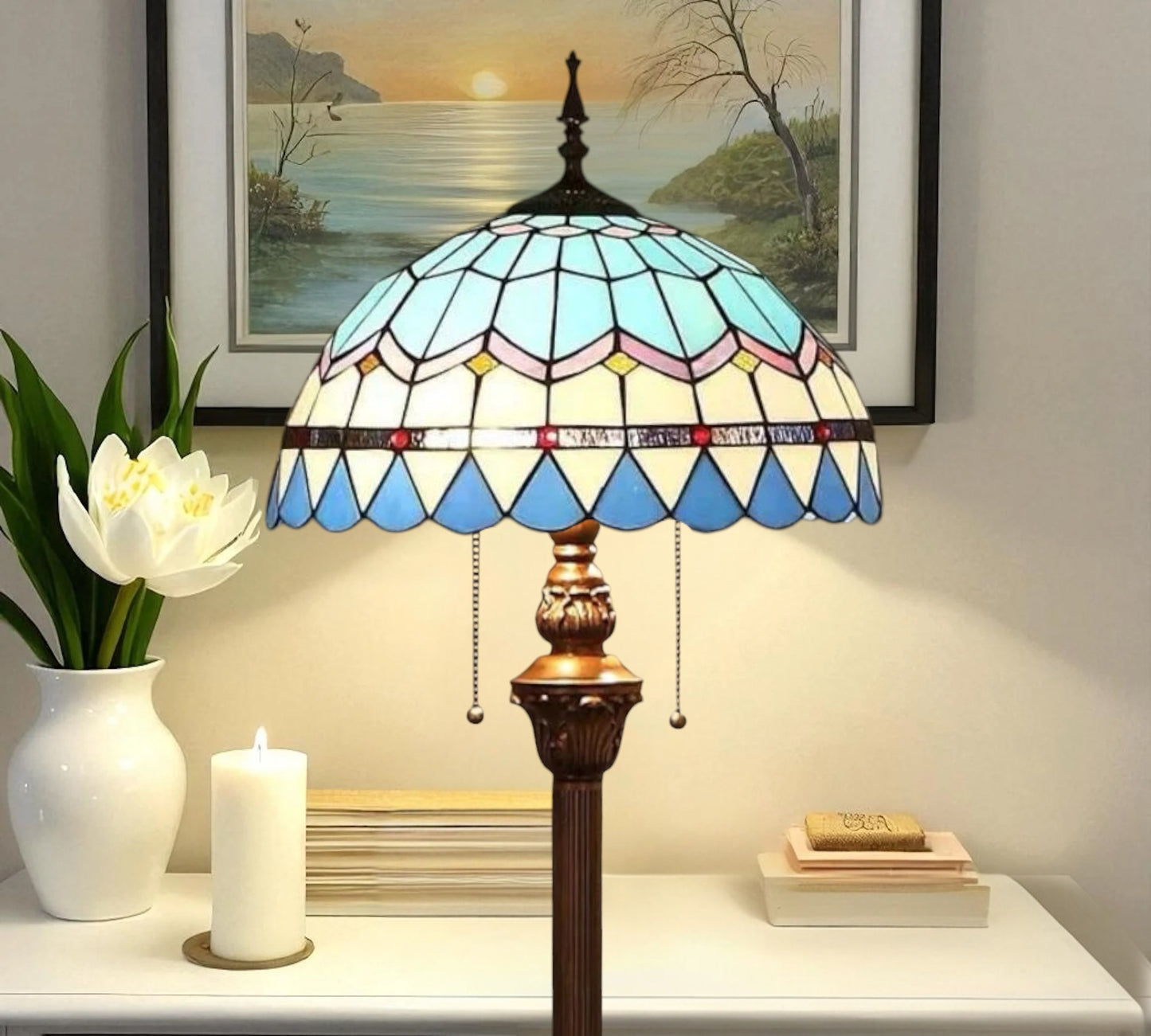 CDH Tiffany Floor Lamp (16101) 16" 40CM Shade