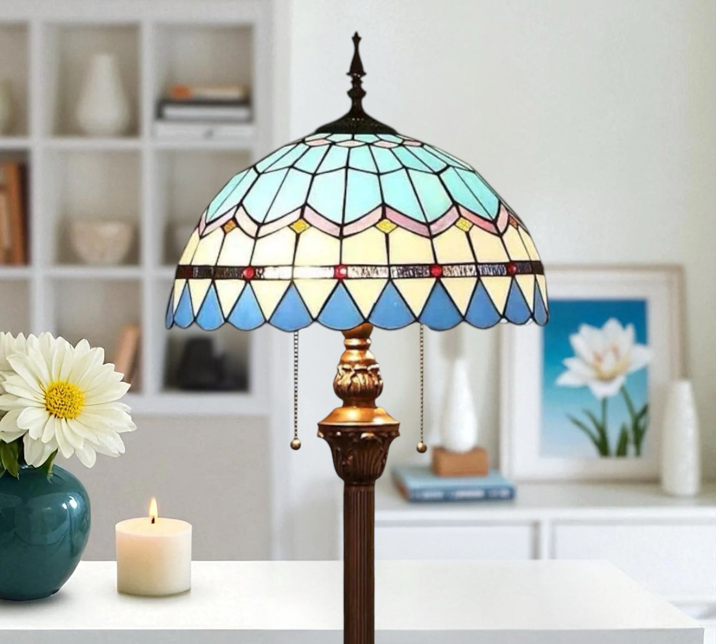 CDH Tiffany Floor Lamp (16101) 16" 40CM Shade