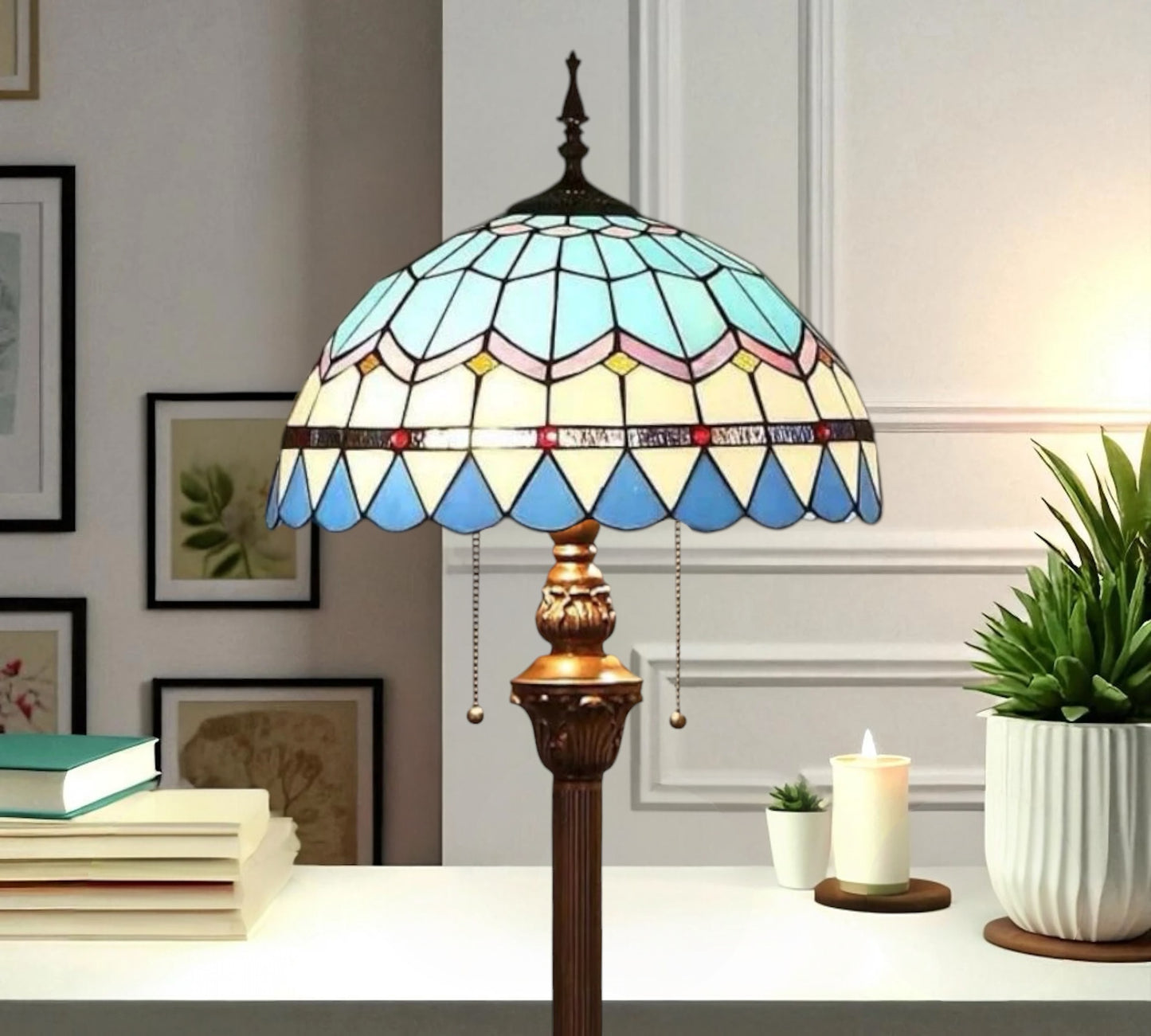 CDH Tiffany Floor Lamp (16101) 16" 40CM Shade