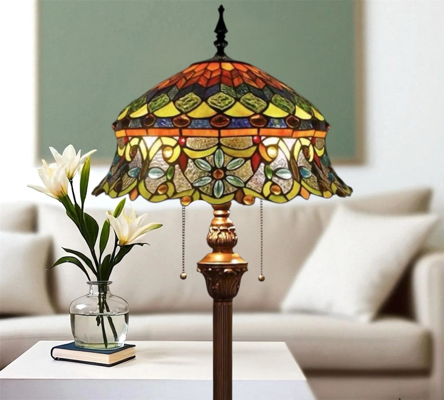 CDH Tiffany Floor Lamp 18" XLARGE 46CM shade (19002)